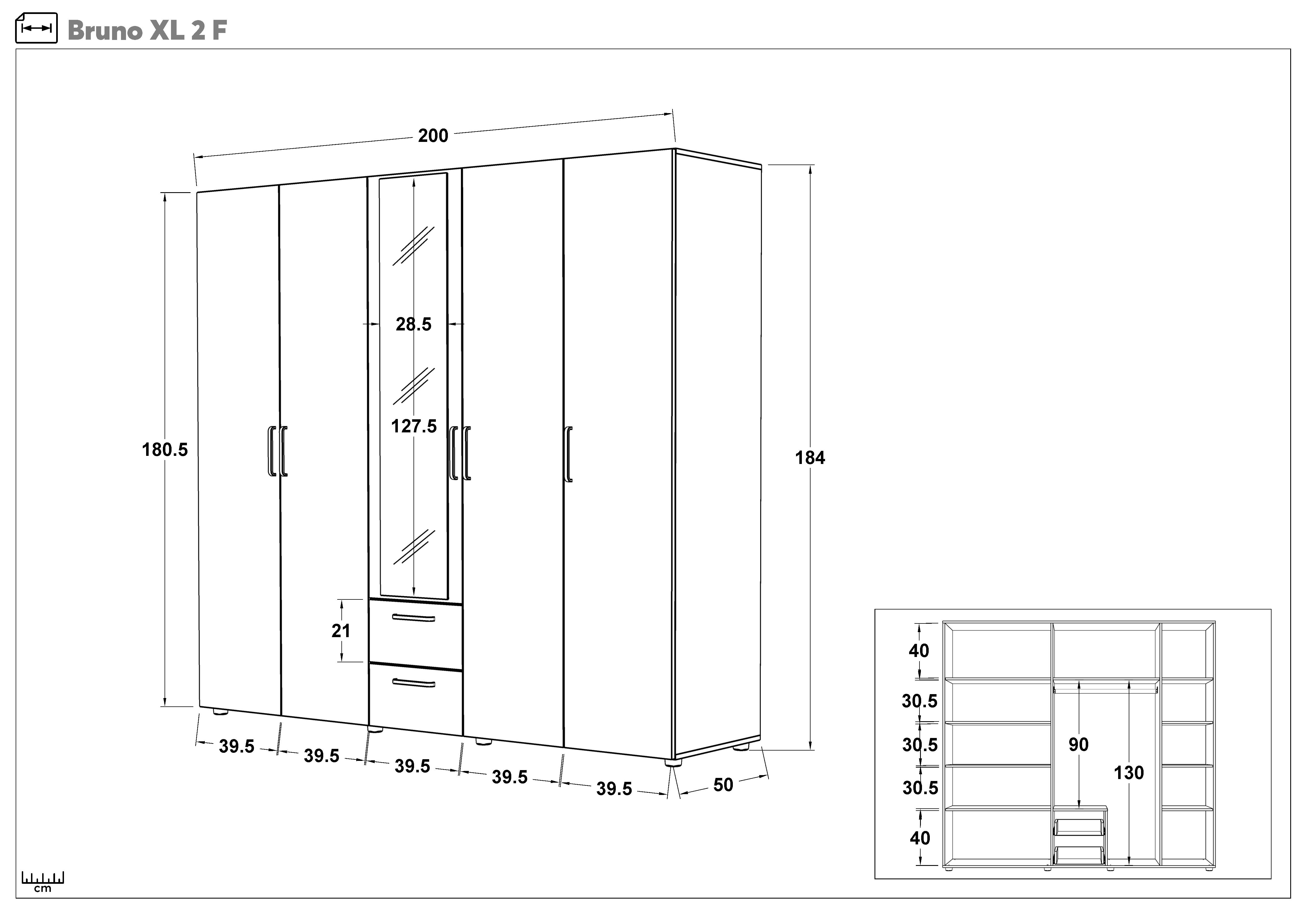 Плакар со лост и полици Бруно XL 2