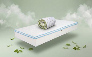 Комплет душек 160/200 + прекривка 200/220 Лео Покет мемори + Green Tea Комплет душек 160/200 + прекривка 200/220