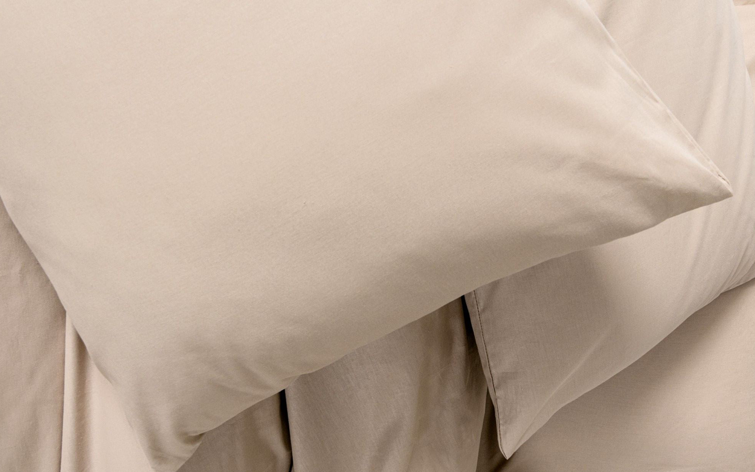 3 дела 160/220 см.; Ранфорс 100% Памук Постелнина  Plain Beige, беж  2