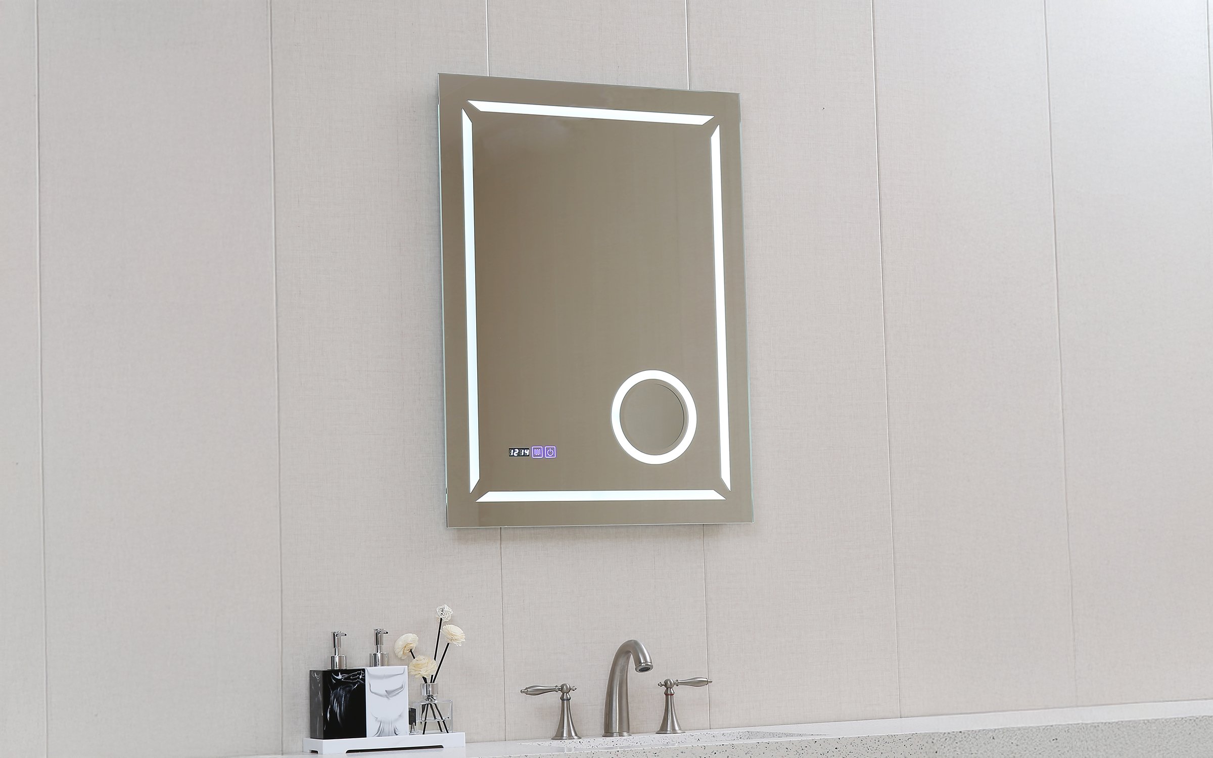 ICL 1809 Огледало за бања со LED осветлување, 60/80 см  1