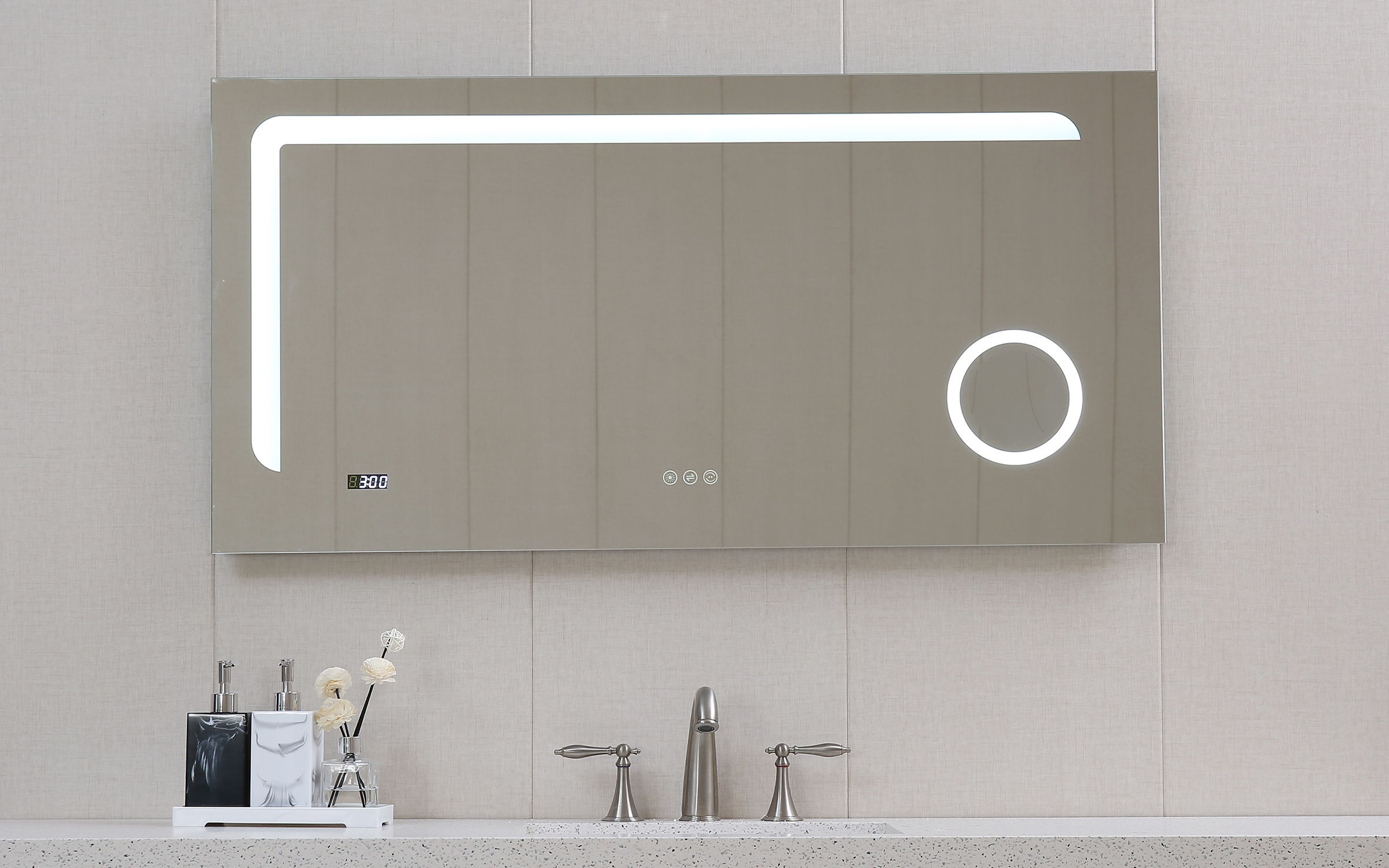 ICL 1810 Огледало за бања со LED осветлување, 120/60 см  1