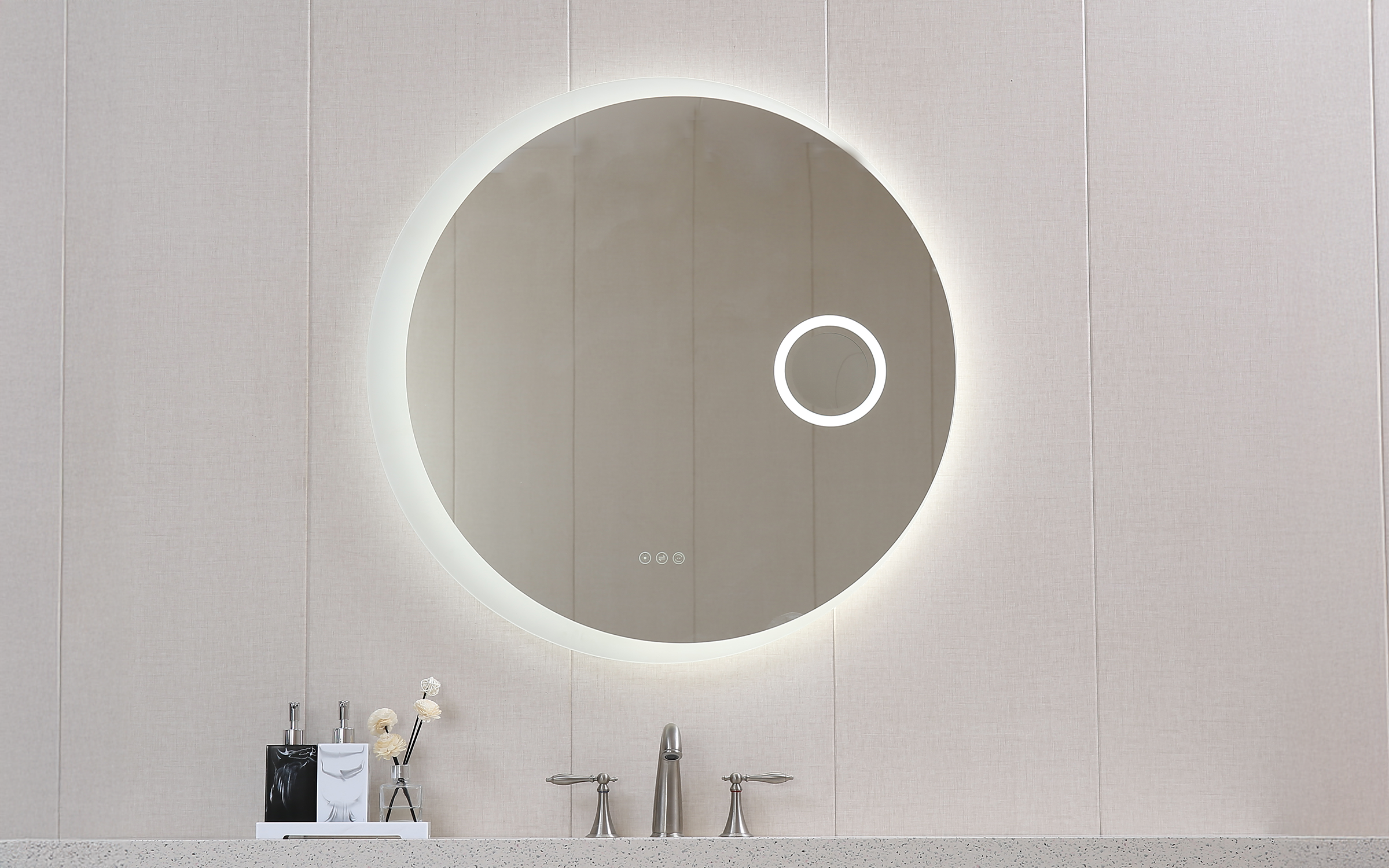 ICL 1813 Огледало за бања со LED осветлување, 90/90 см  1