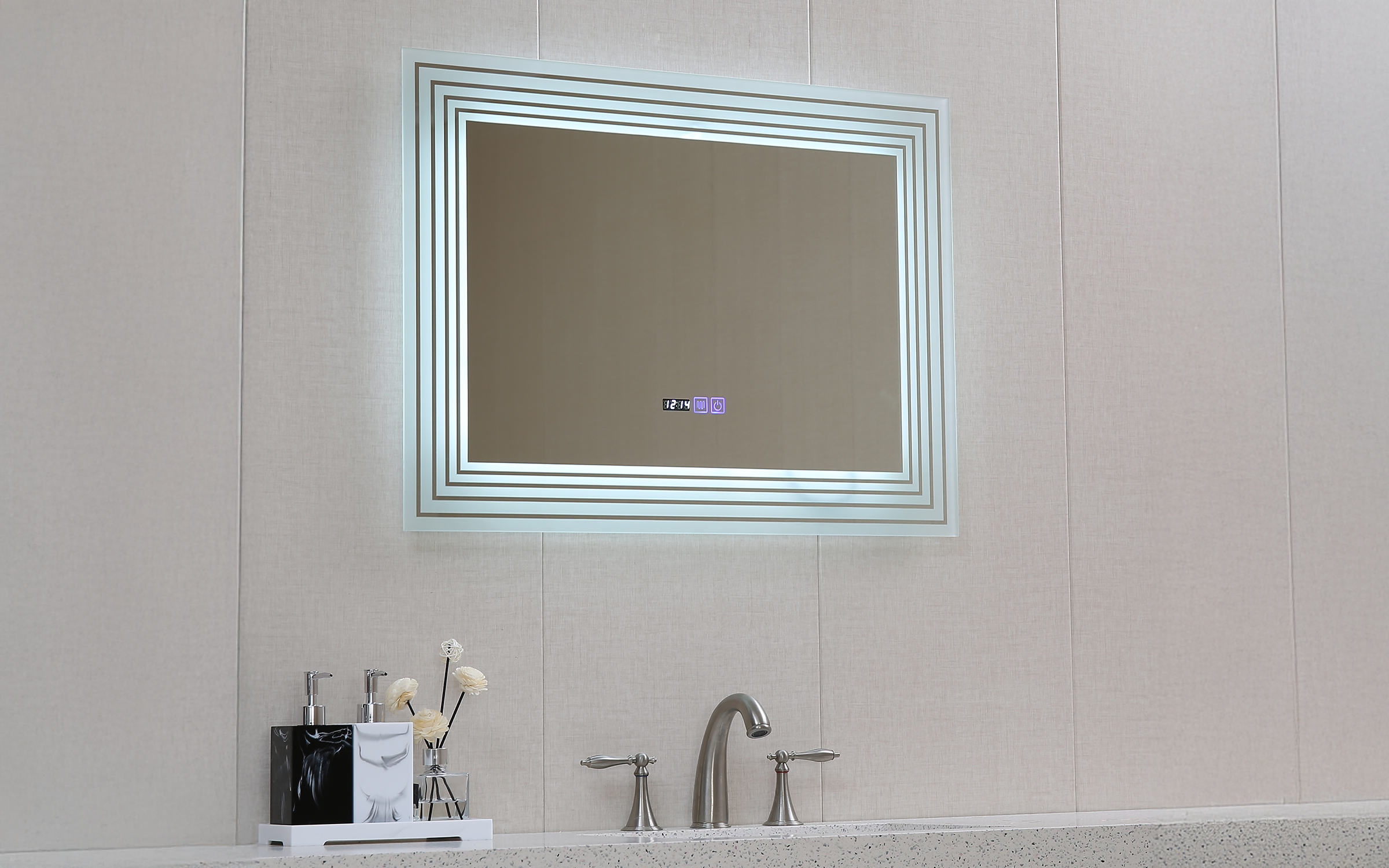ICL 1816 Огледало за бања со LED осветлување, 80/60 см  2