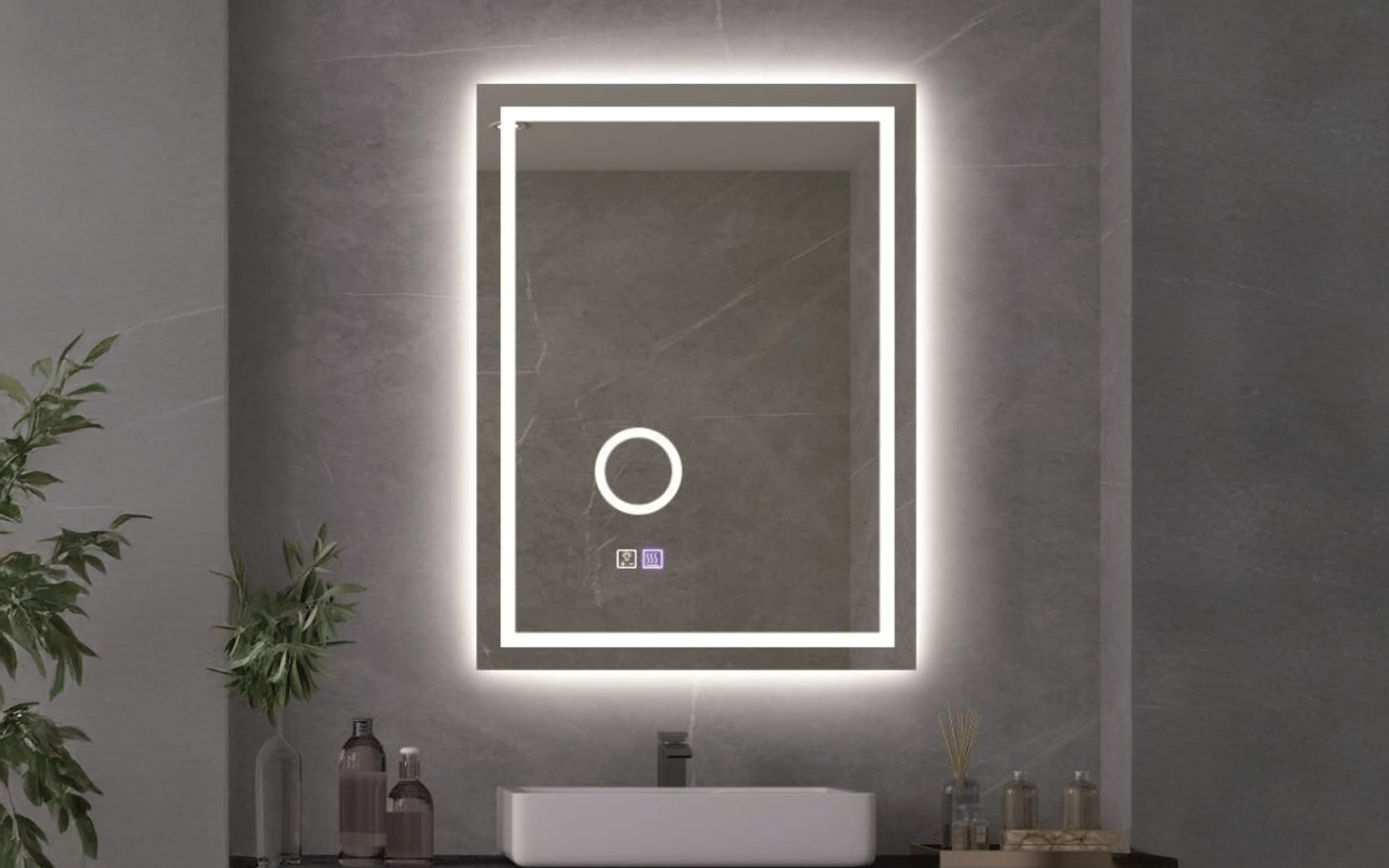 ICL 1828 Огледало за бања со LED осветлување, 60/80 см  1
