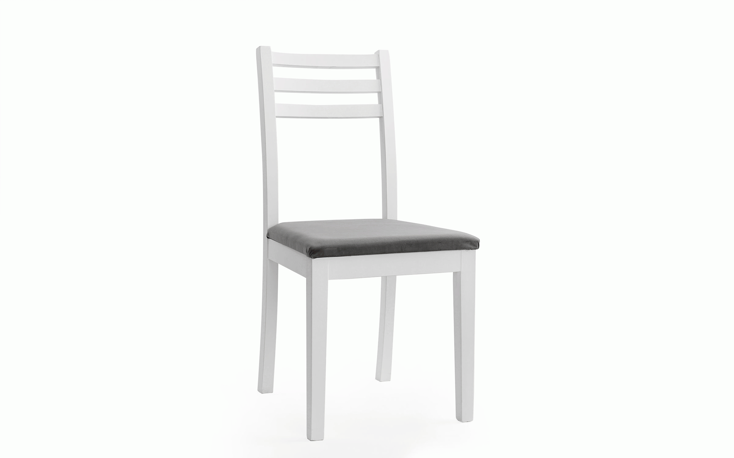 Трпезариски стол Оливер, бела со сиво седиште  4