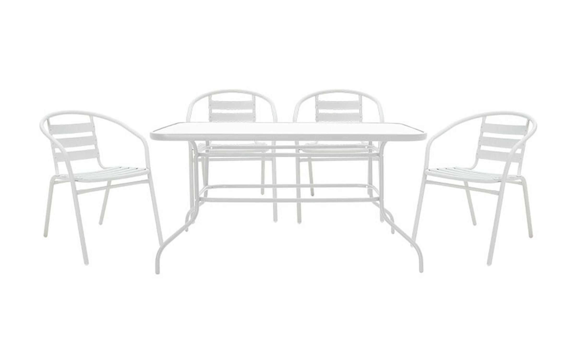 Комплет  маса + столови Вирана, бела  1