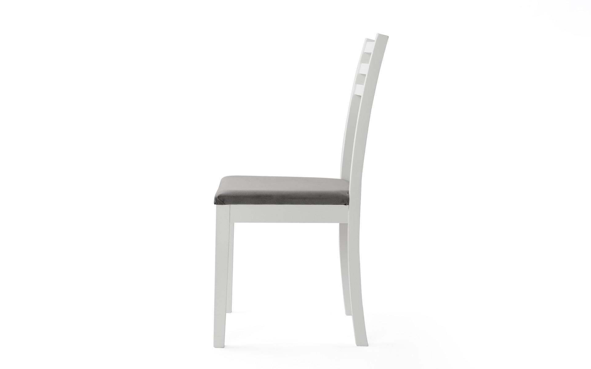 Трпезариски стол Оливер, бела со сиво седиште  8