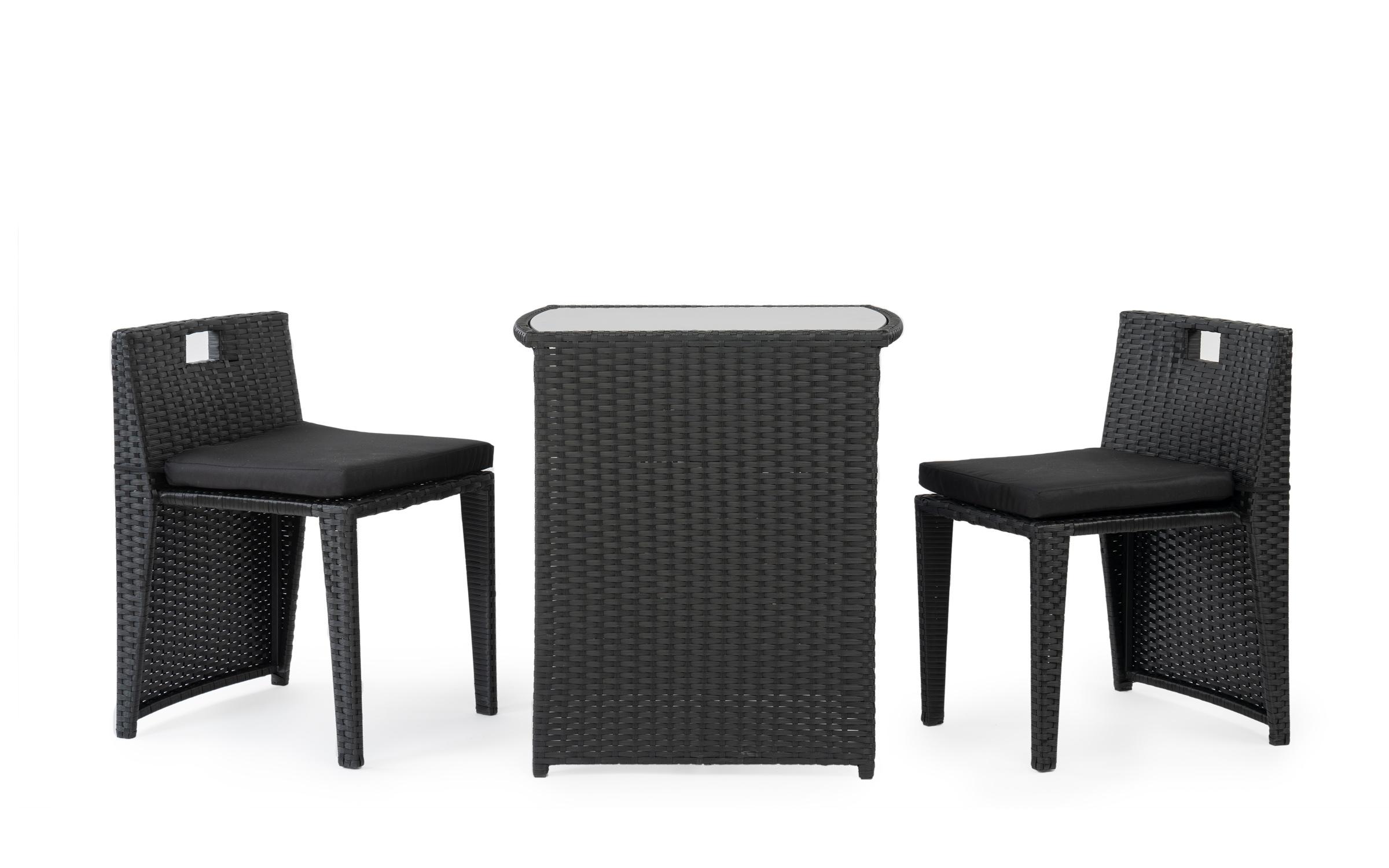 Комплет маса + столови Џија, црна  2