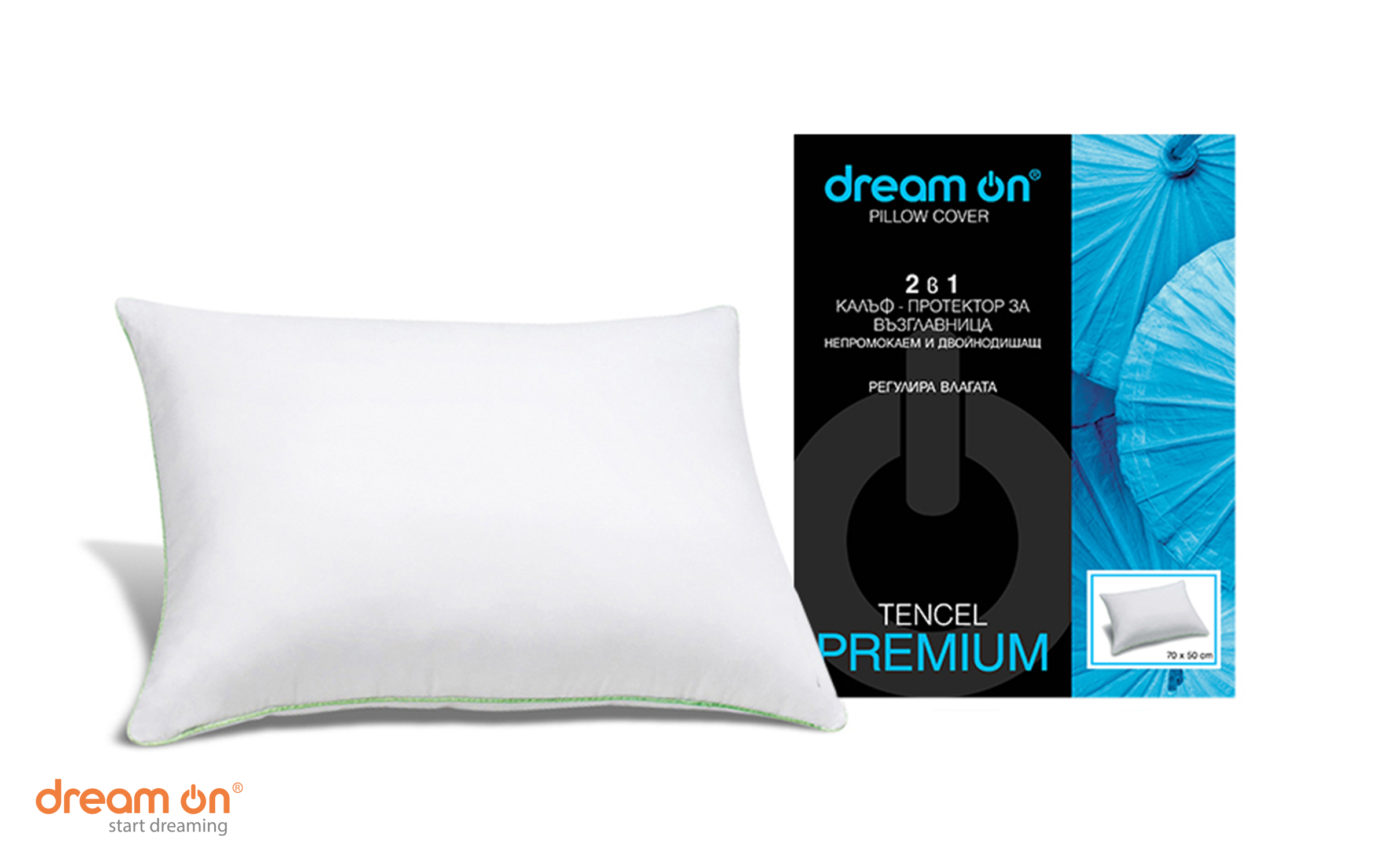 Протектор за перница 50/70 Premium Tencel, бела  2
