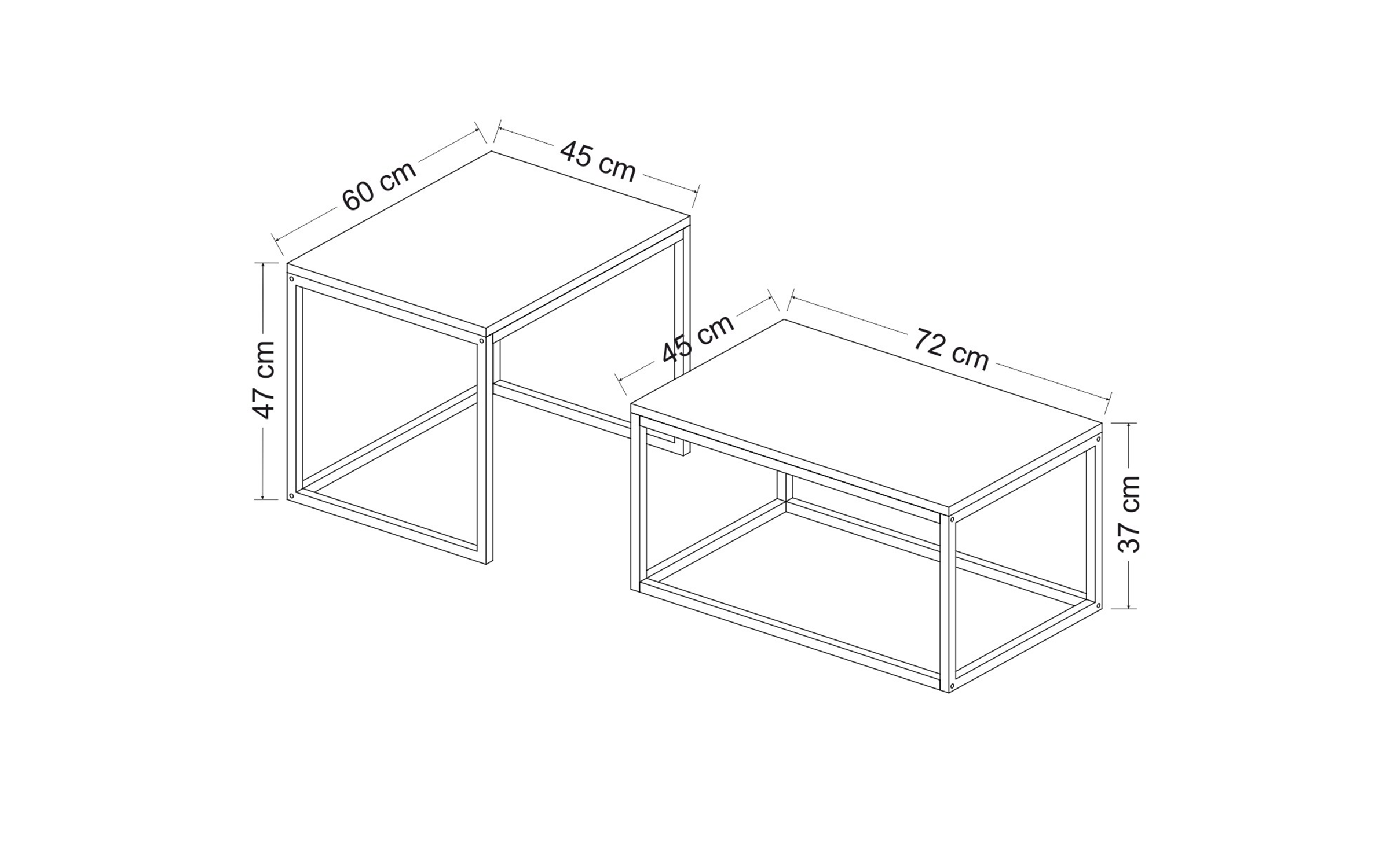 Комплет клуб маси Нидра, црна  2