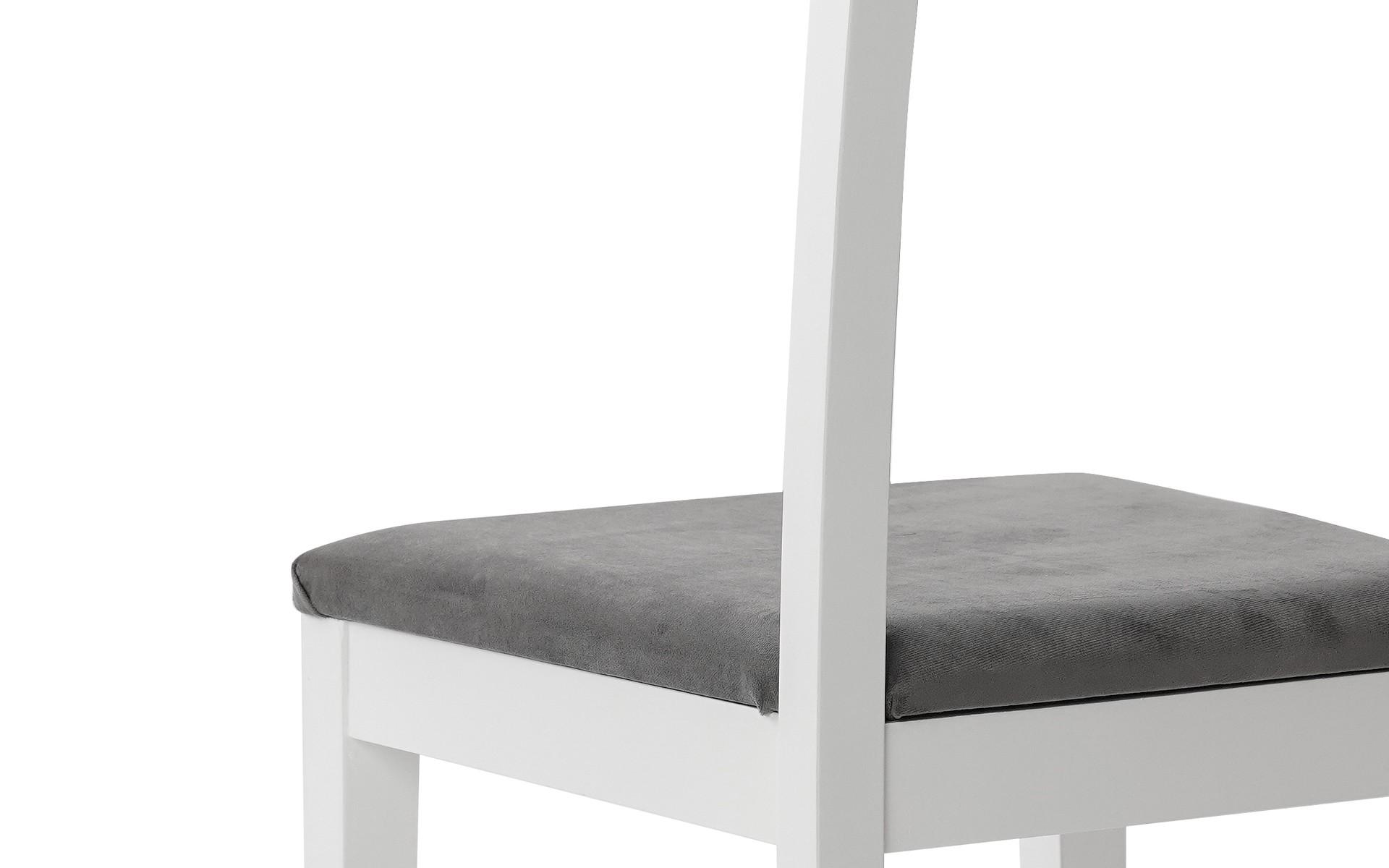 Трпезариски стол Оливер, бела со сиво седиште  5
