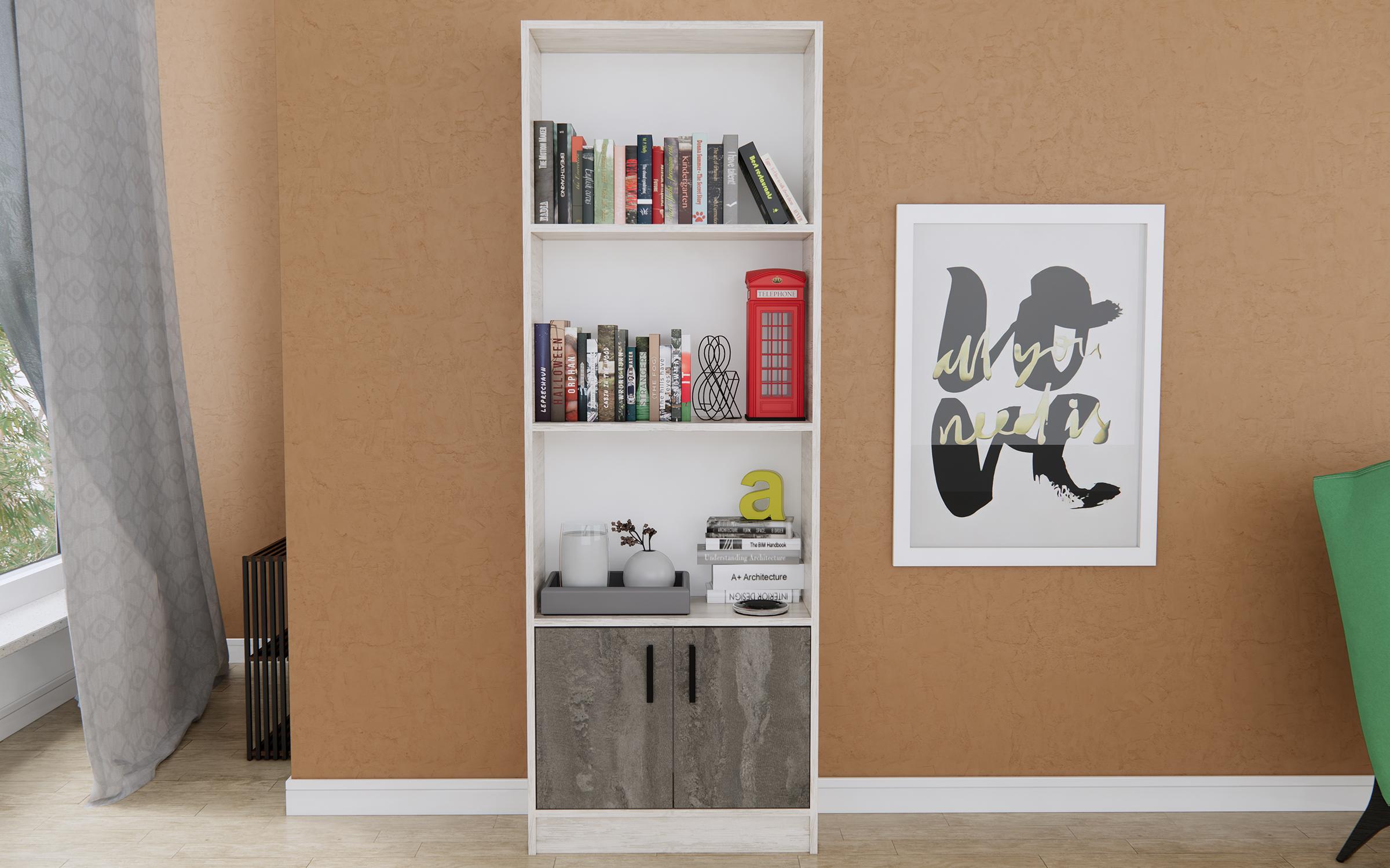 Полица Федра, светол artwood + бетон  2