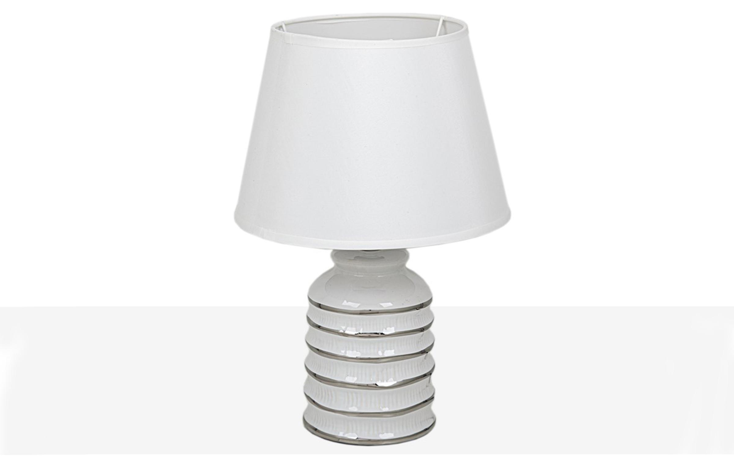 Столна лампа, сива + бела  1