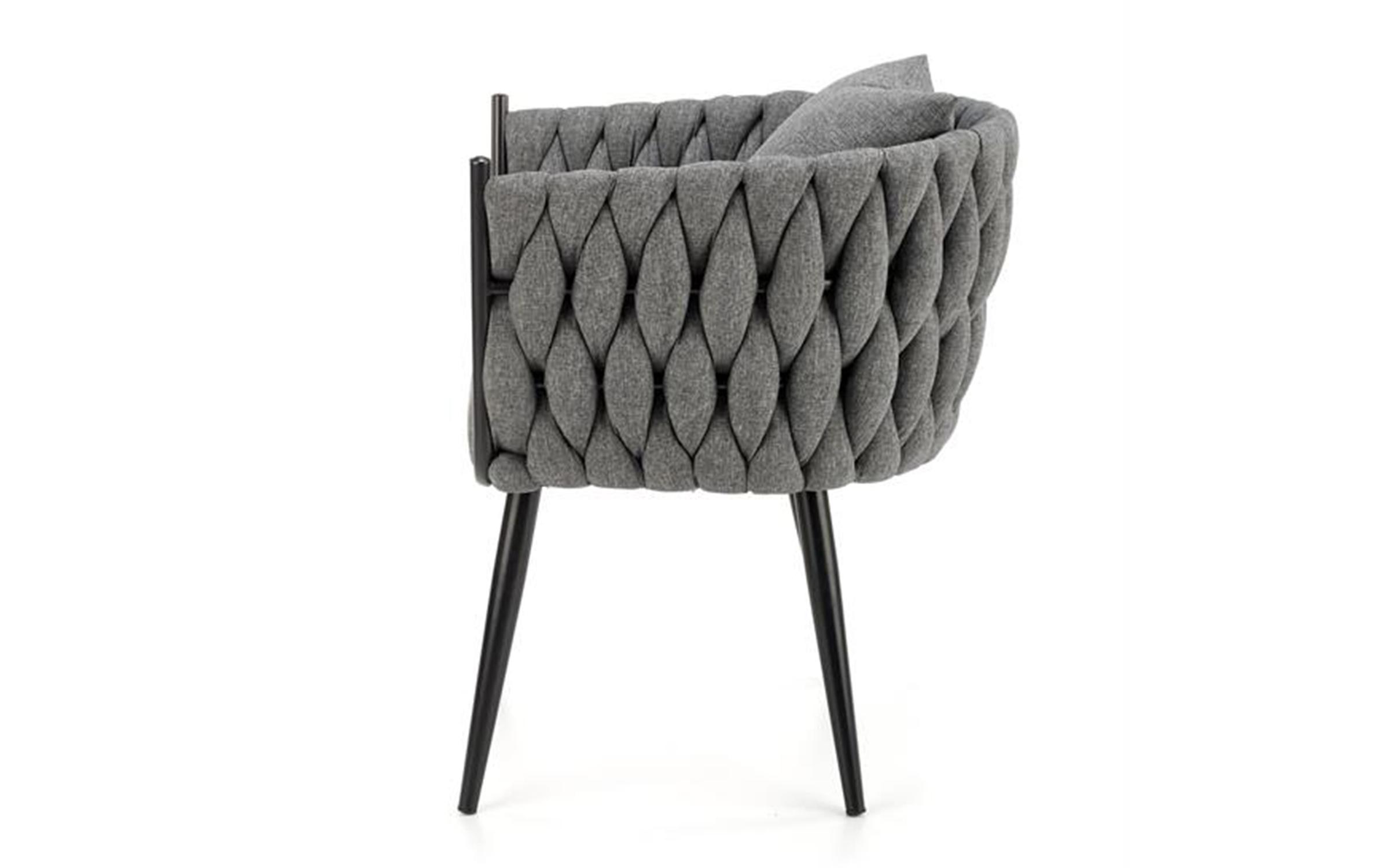 Фотелја - стол Дарен, сива + црна  5