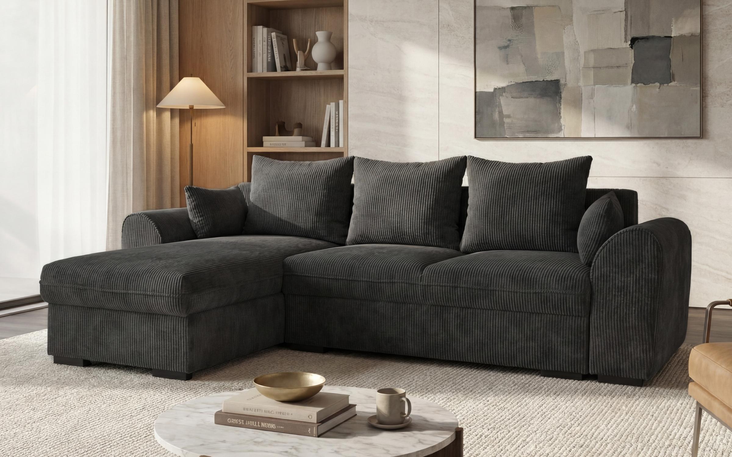 Аголна гарнитура на спуштање Галети, темно сива  3