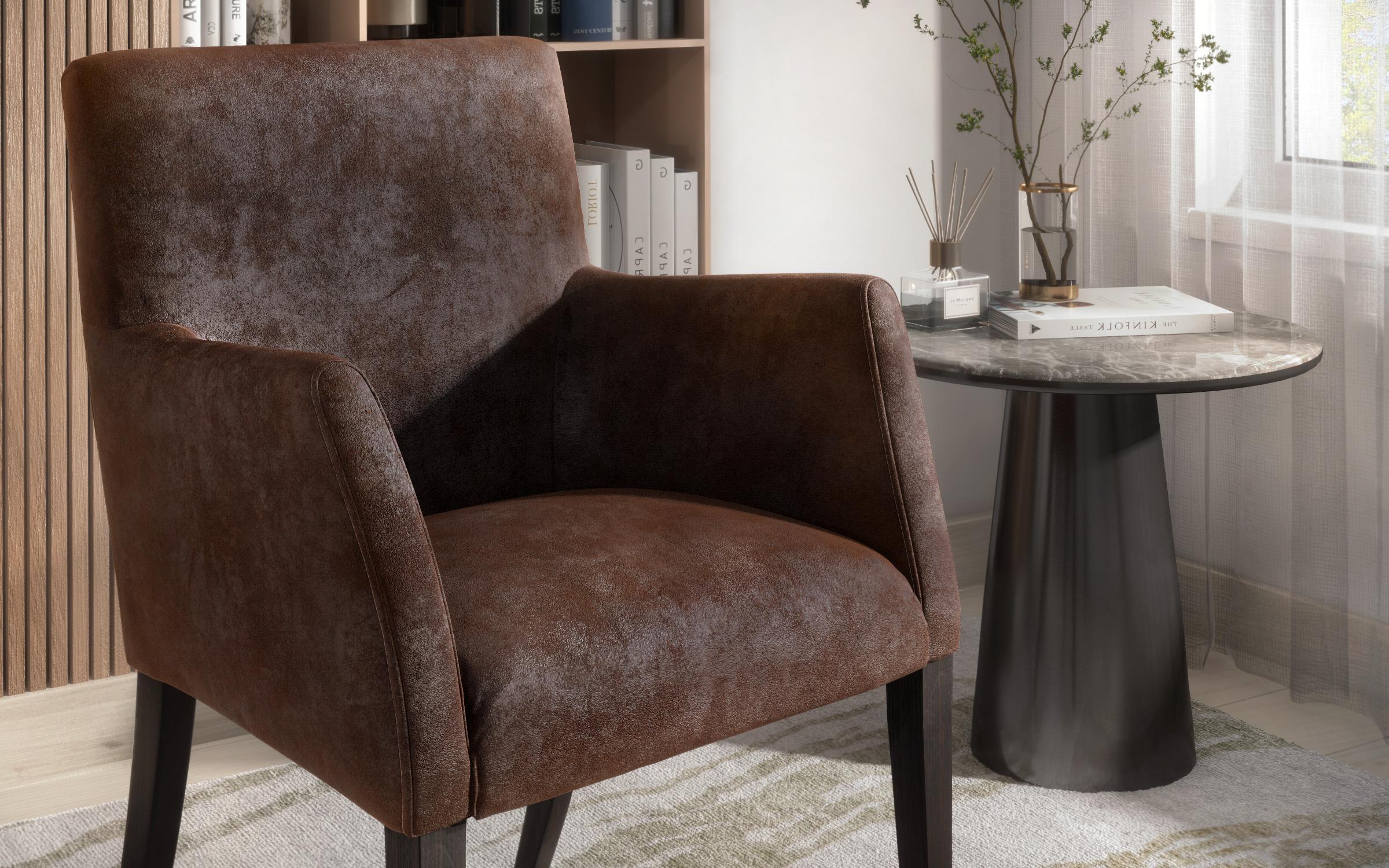 Фотелја - стол Версус, кафеава винтиџ  5