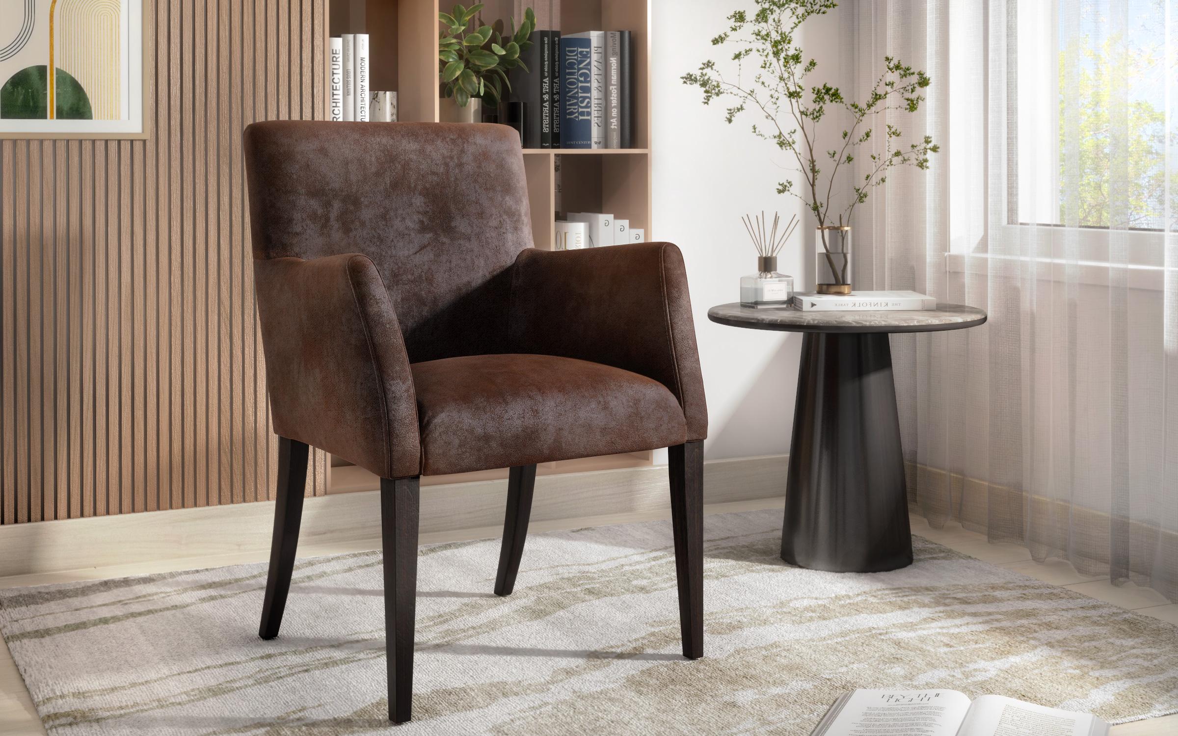 Фотелја - стол Версус, кафеава винтиџ  1