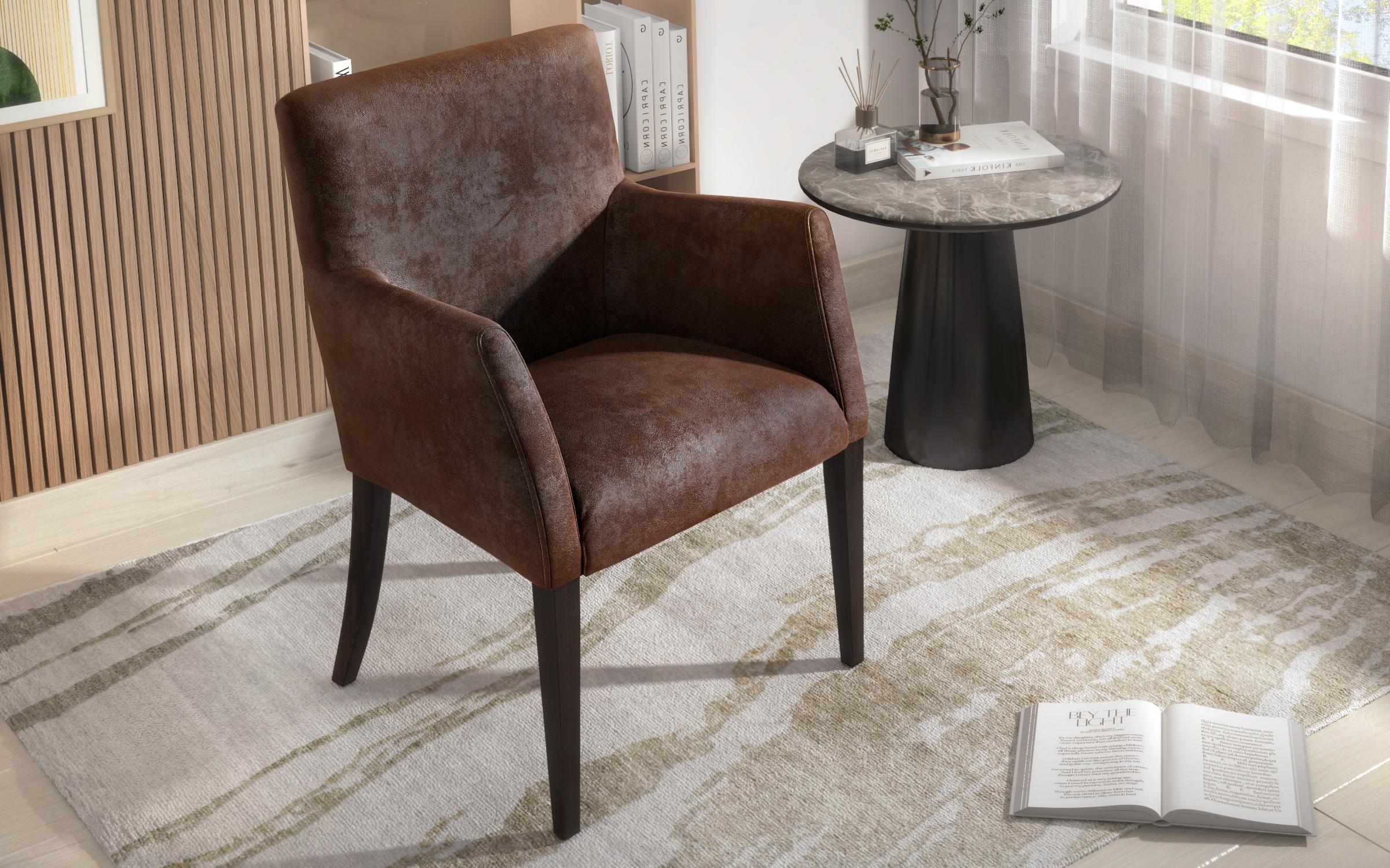 Фотелја - стол Версус, кафеава винтиџ  3