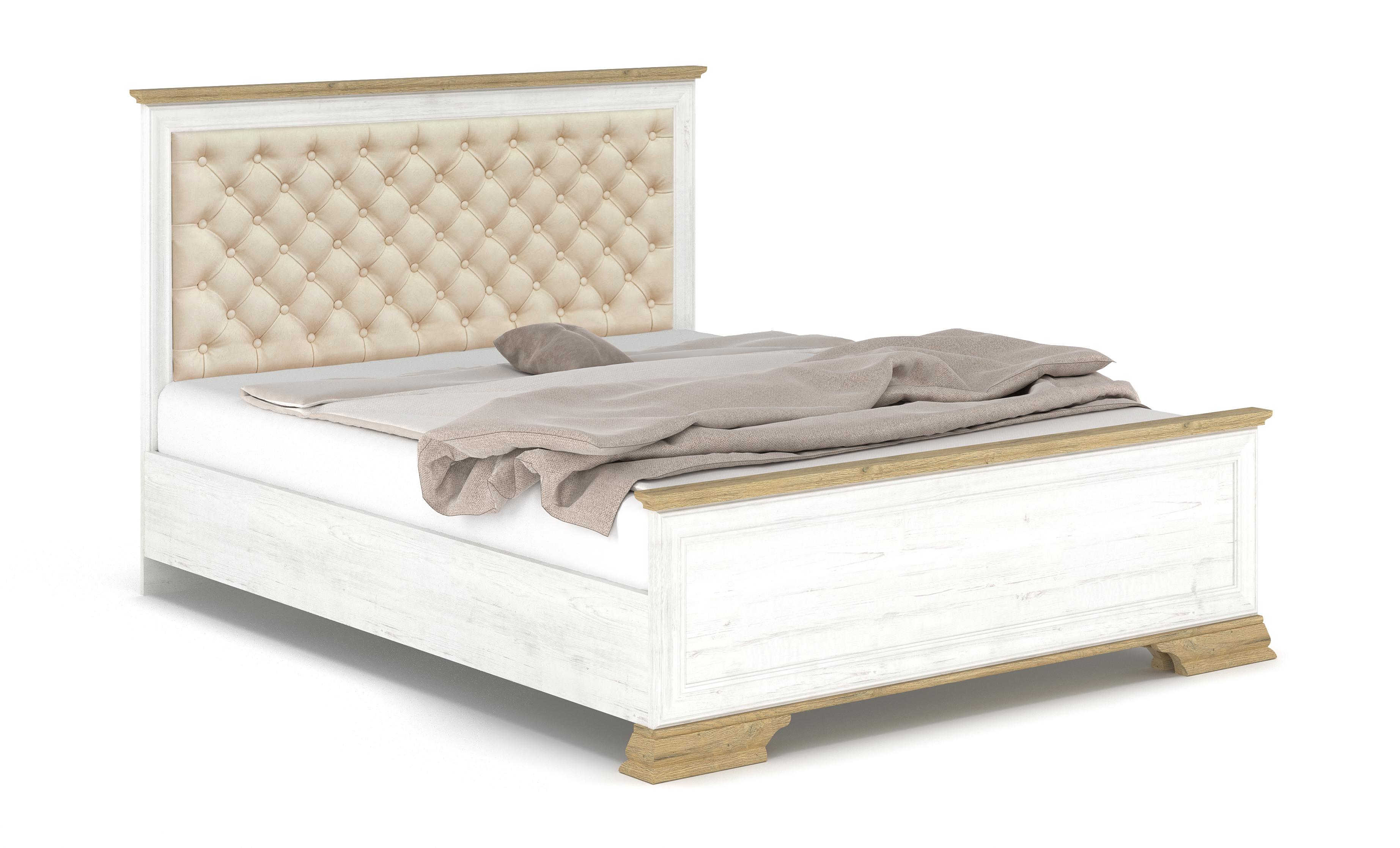 Тапицирана спална Алекса за душек 160/200, бор andersen + златен даб Lux  1