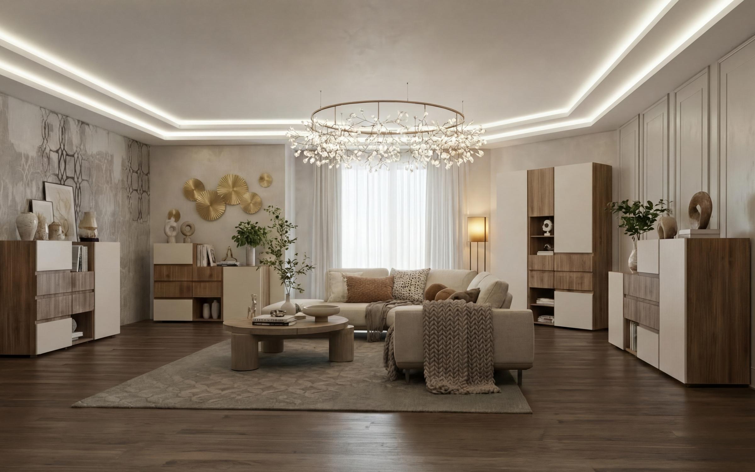 Висок шкаф Нејт XL, даб коњак + кашмир  5