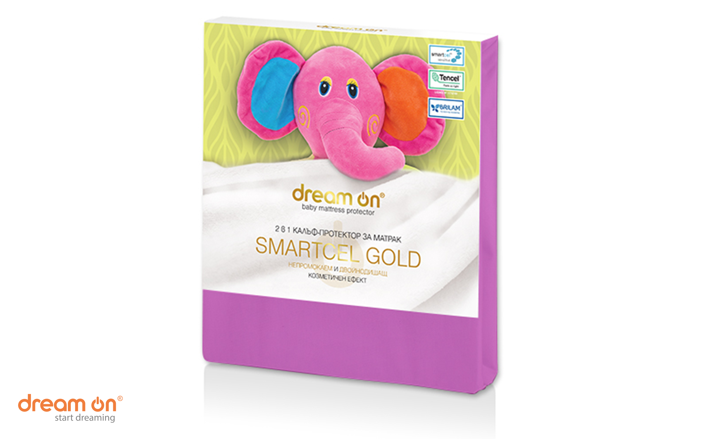 Протектор за душек 60/120 Smartcel Gold, темно виолетова  2