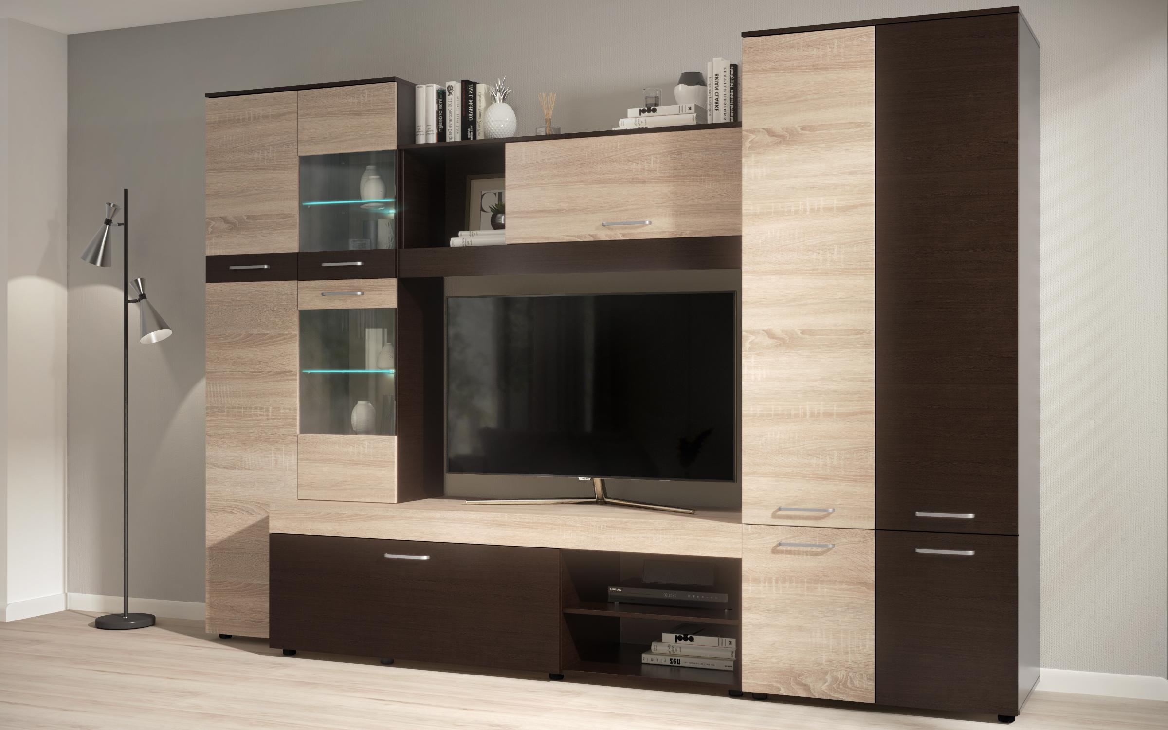 Секција + LED осветлување Капри, венге + даб сонома  4