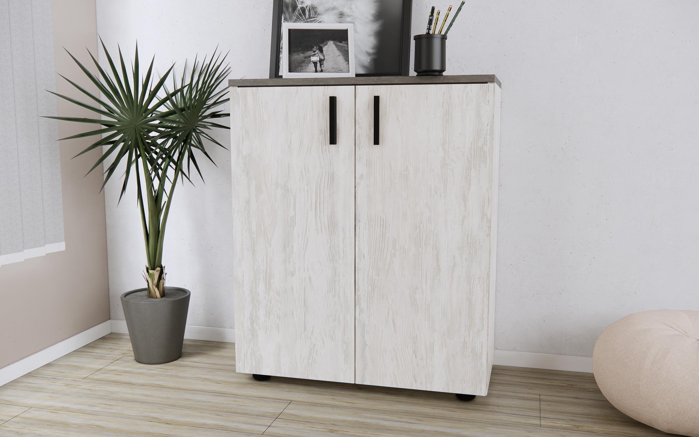 Шкаф за чевли Соло, светол artwood + бетон  2
