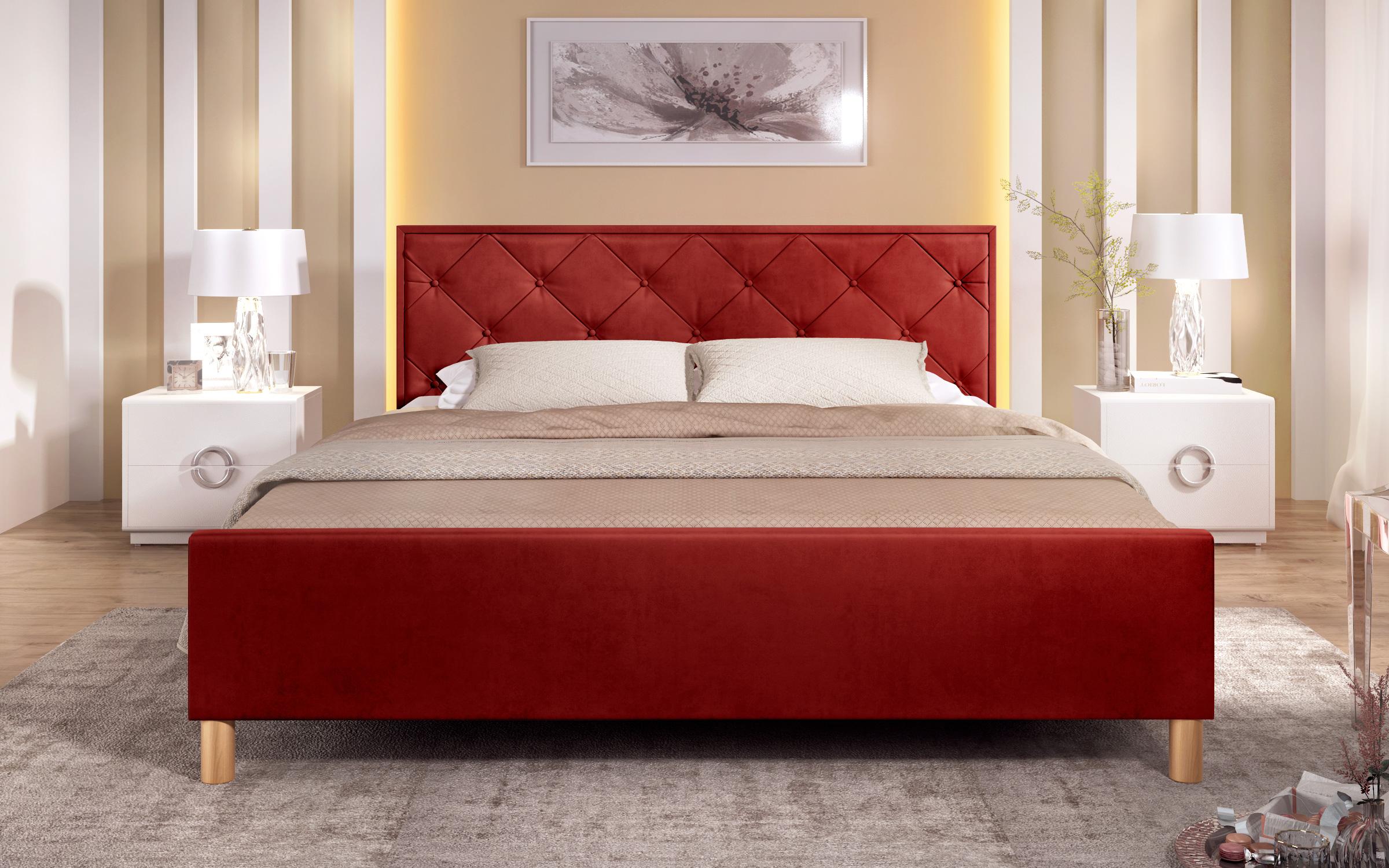 Спална Диора за двостран душек 160/200, црвена  3