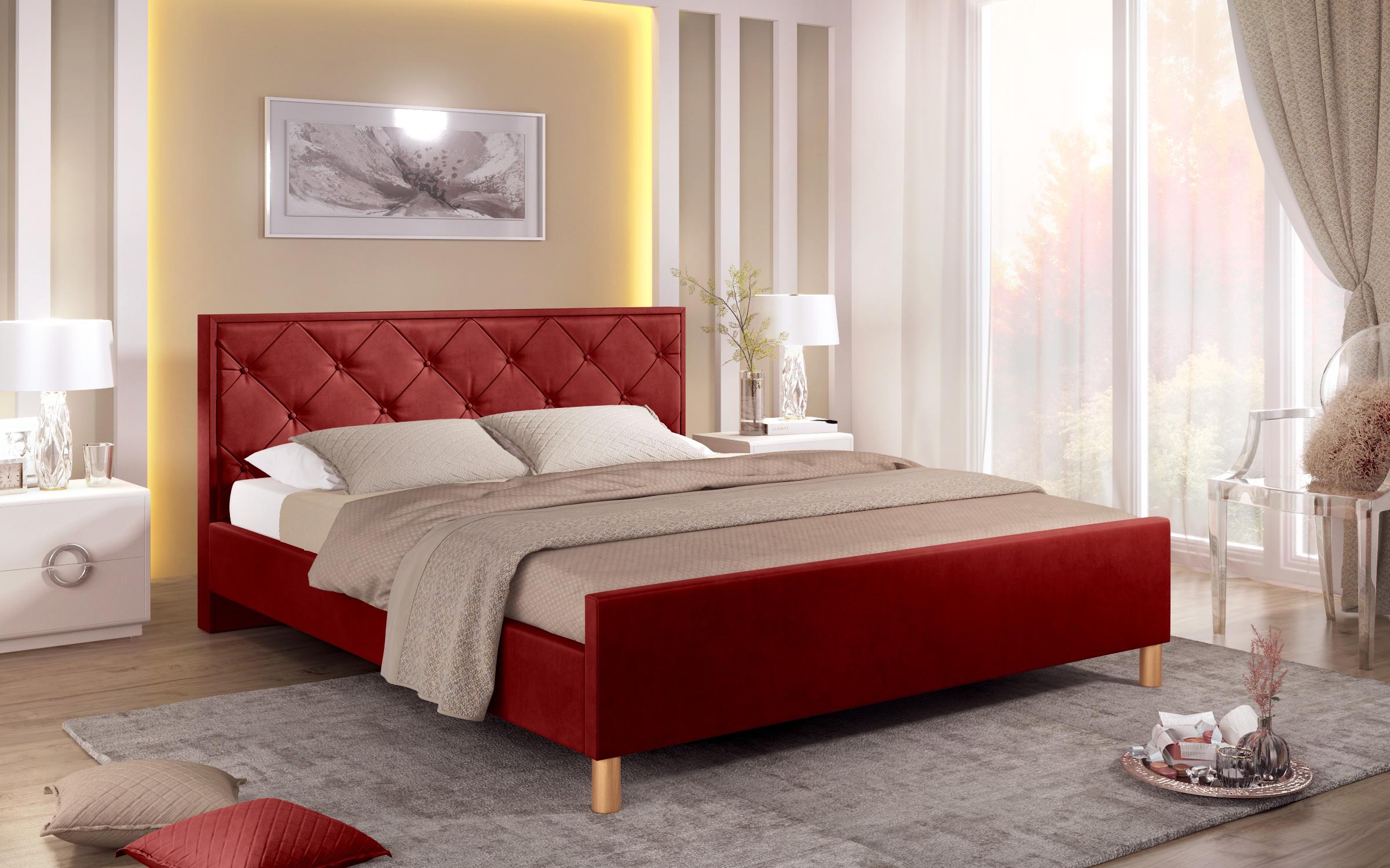 Спална Диора за двостран душек 160/200, црвена  1