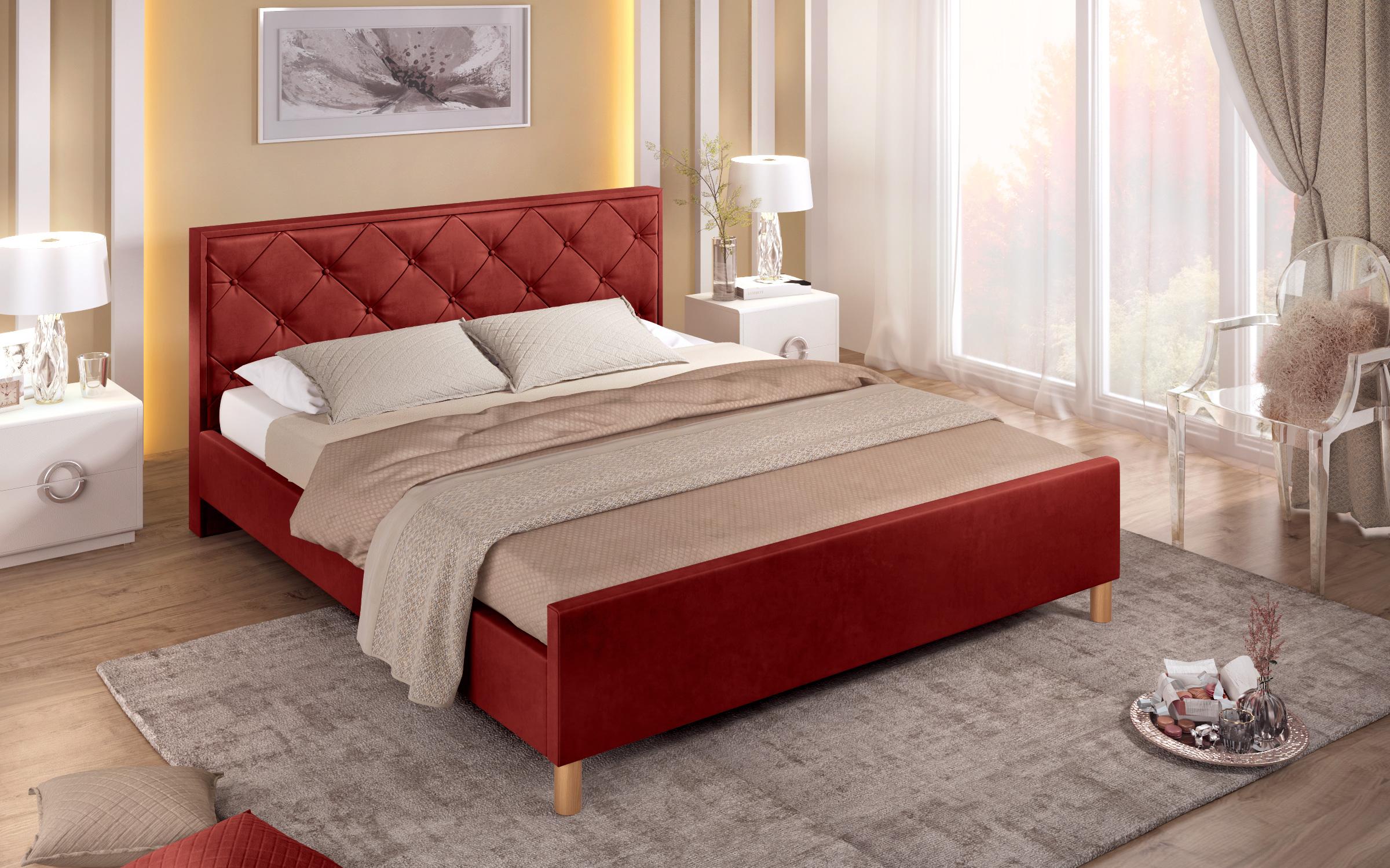 Спална Диора за двостран душек 160/200, црвена  2
