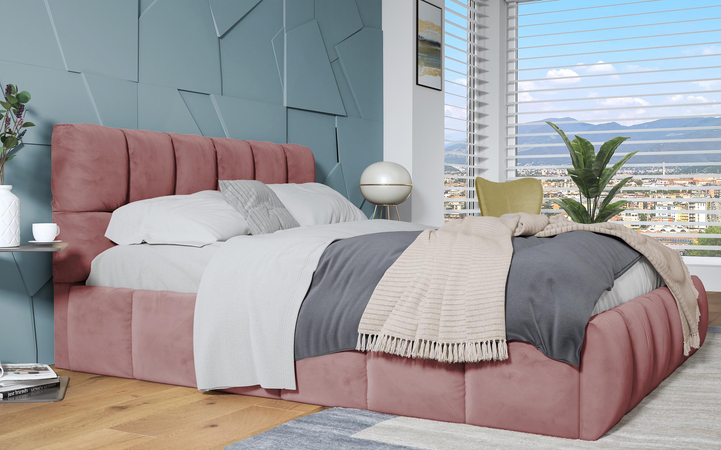 Луксузна спална Фиорела (без душек), розева  4