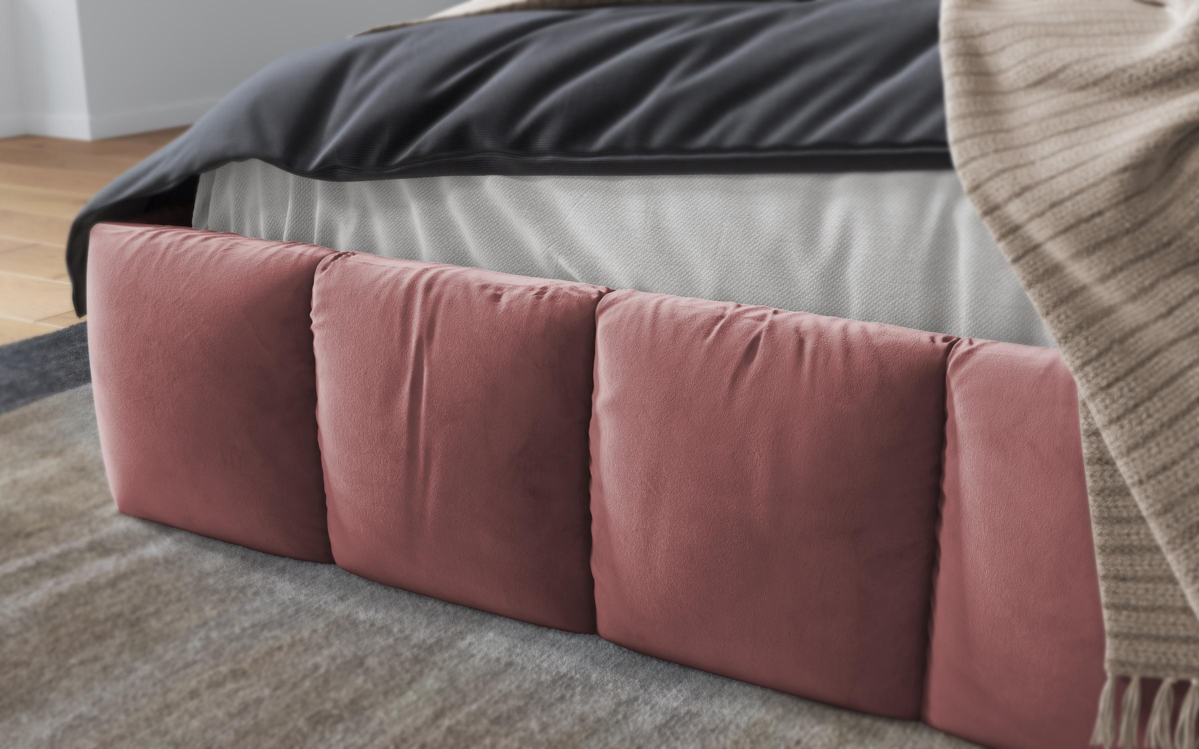 Луксузна спална Фиорела + душек, темно розева  5