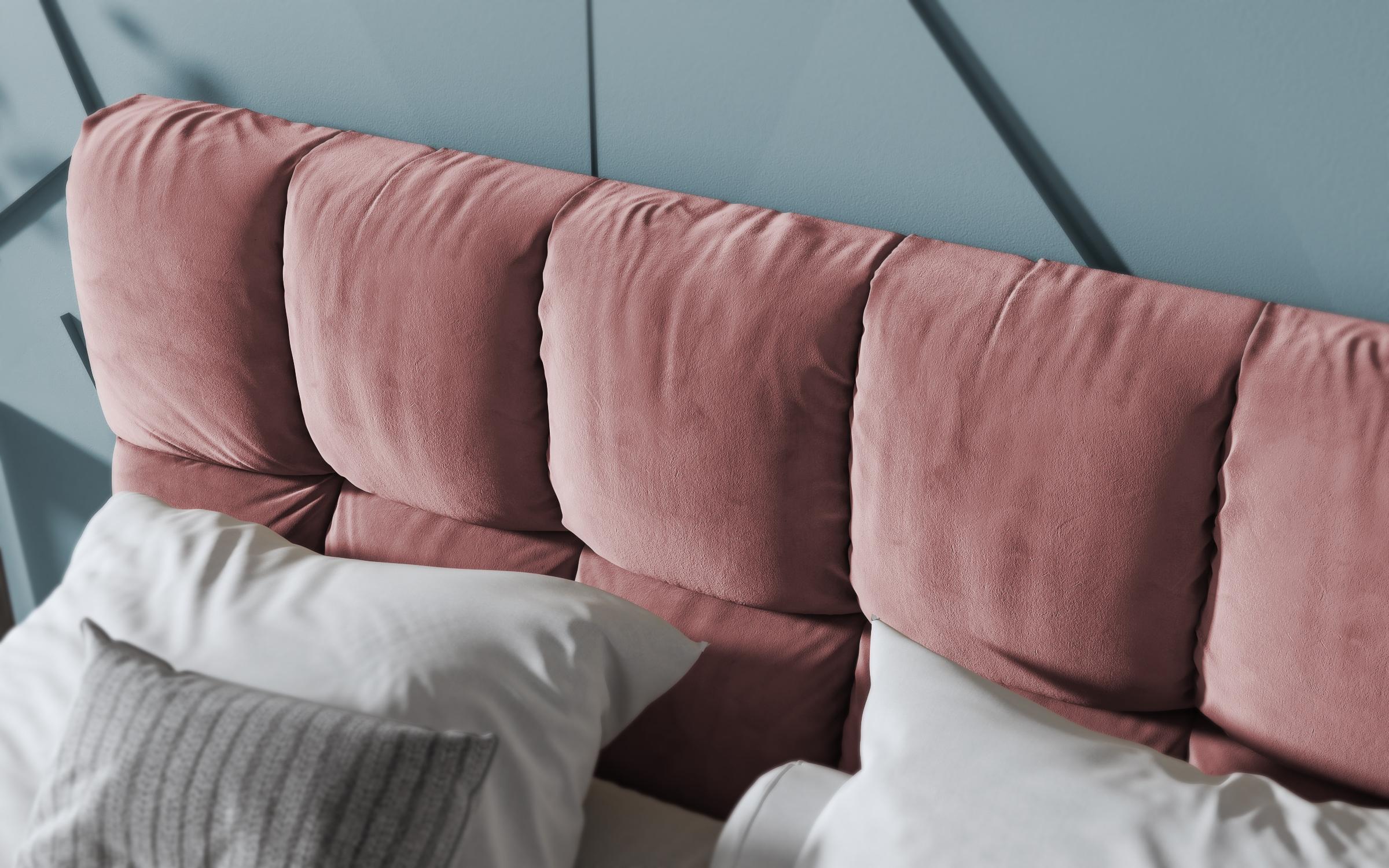Луксузна спална Фиорела (без душек), розева  6