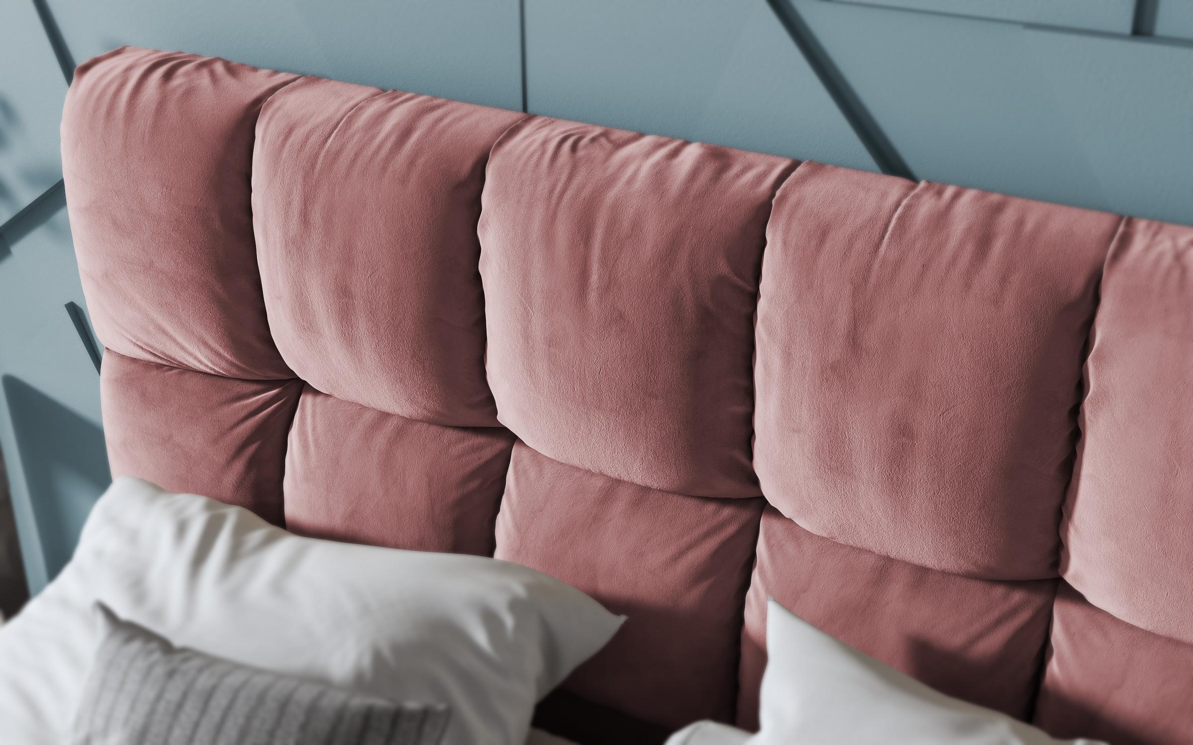 Луксузна спална Фиорела + душек, темно розева  6