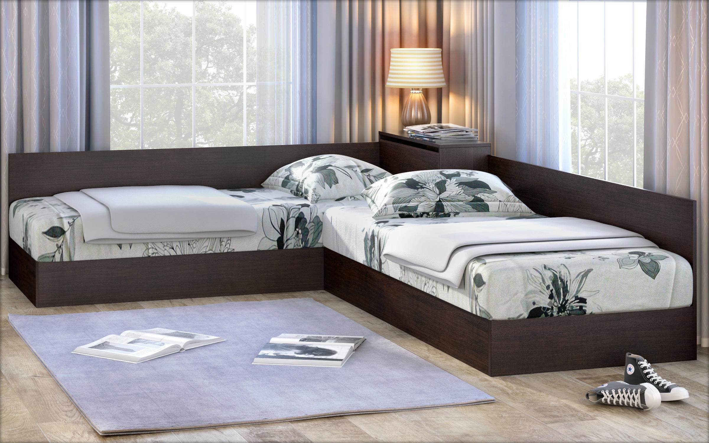 Аголни кревети со сандак Алпи (без вкл. душек), венге  1