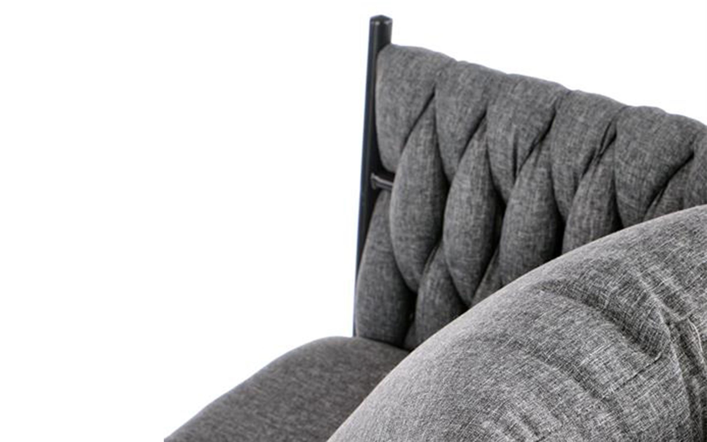 Фотелја - стол Дарен, сива + црна  10