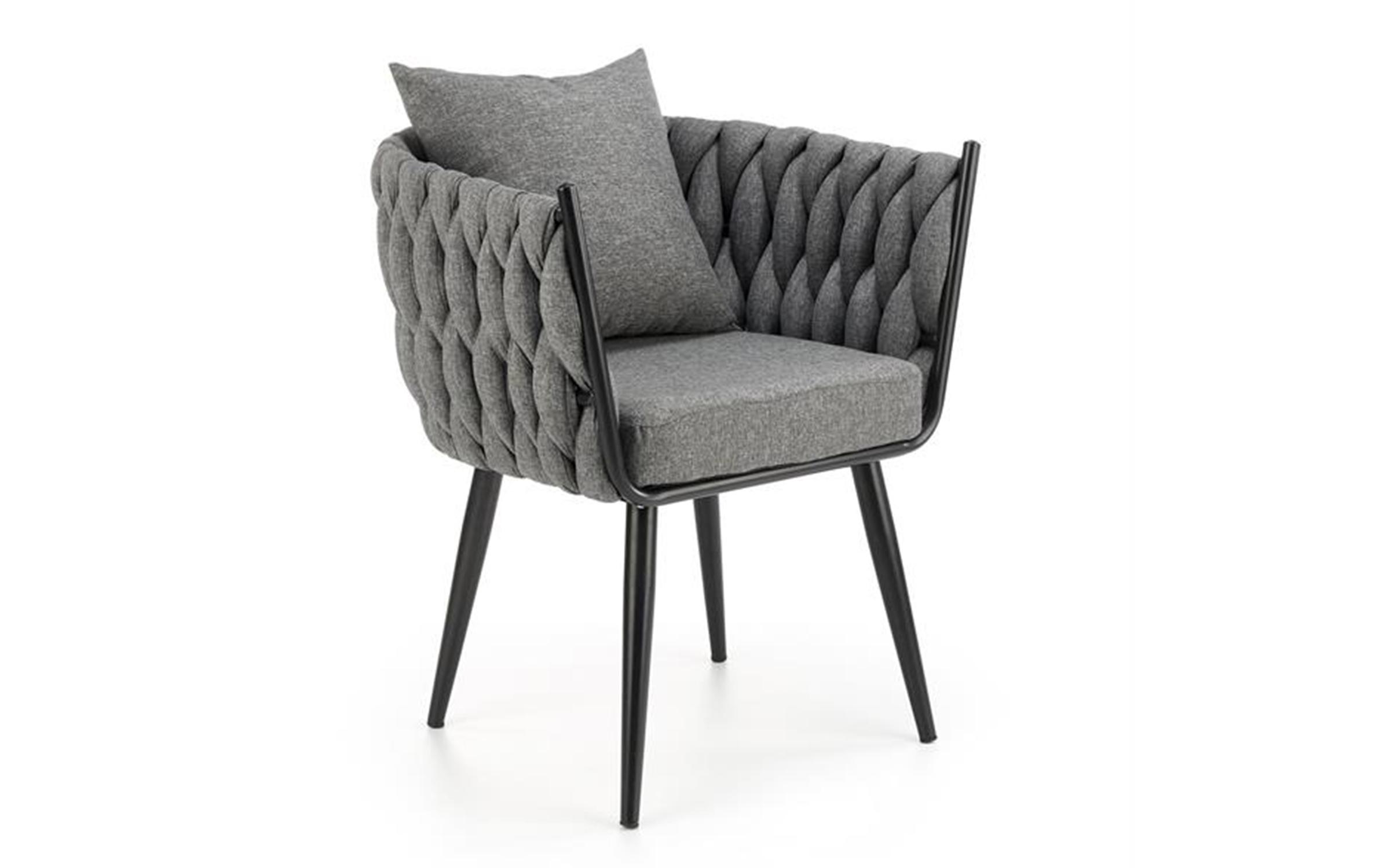 Фотелја - стол Дарен, сива + црна  2