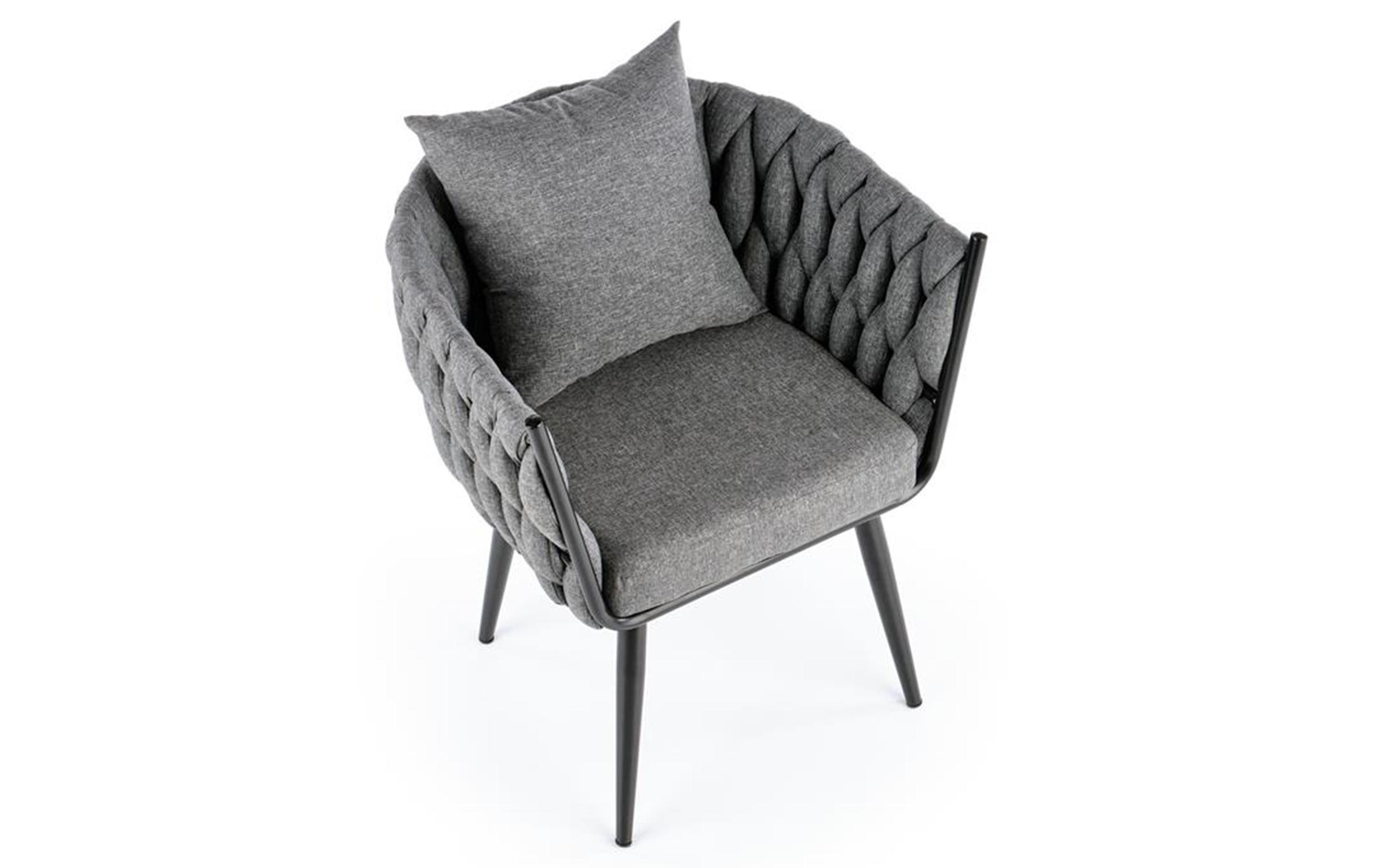 Фотелја - стол Дарен, сива + црна  4