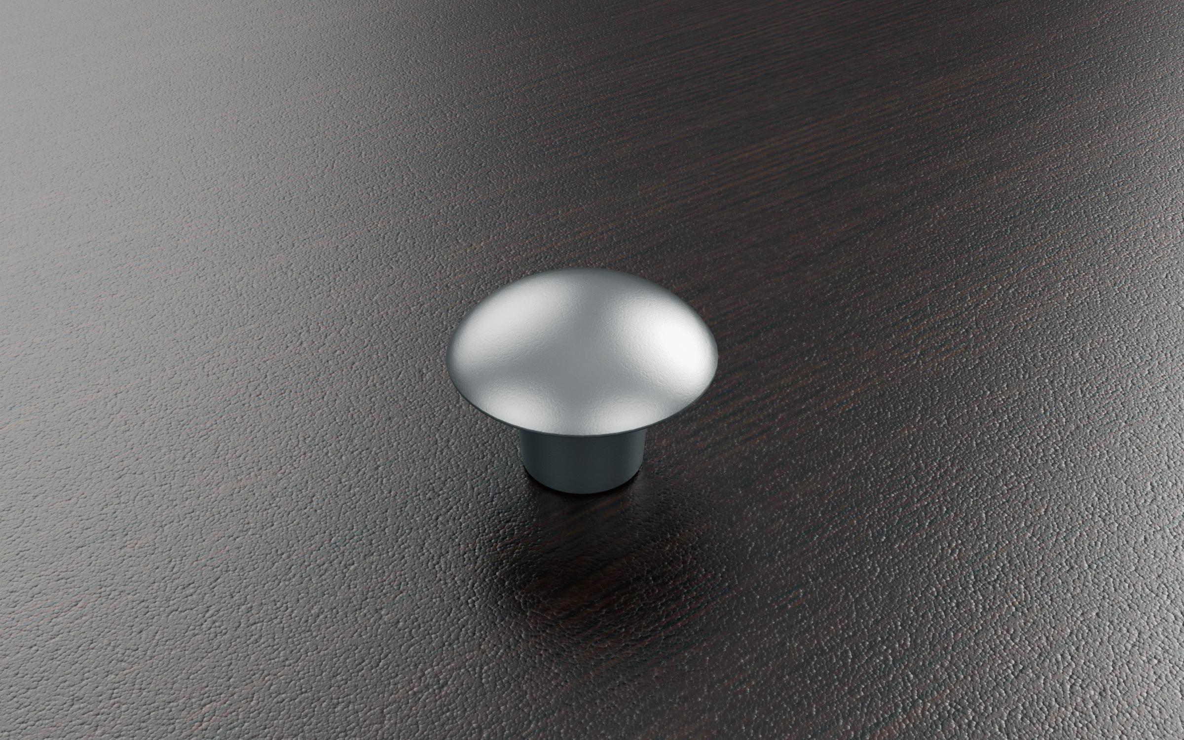 Рачка за мебел - печурка, сребро  1