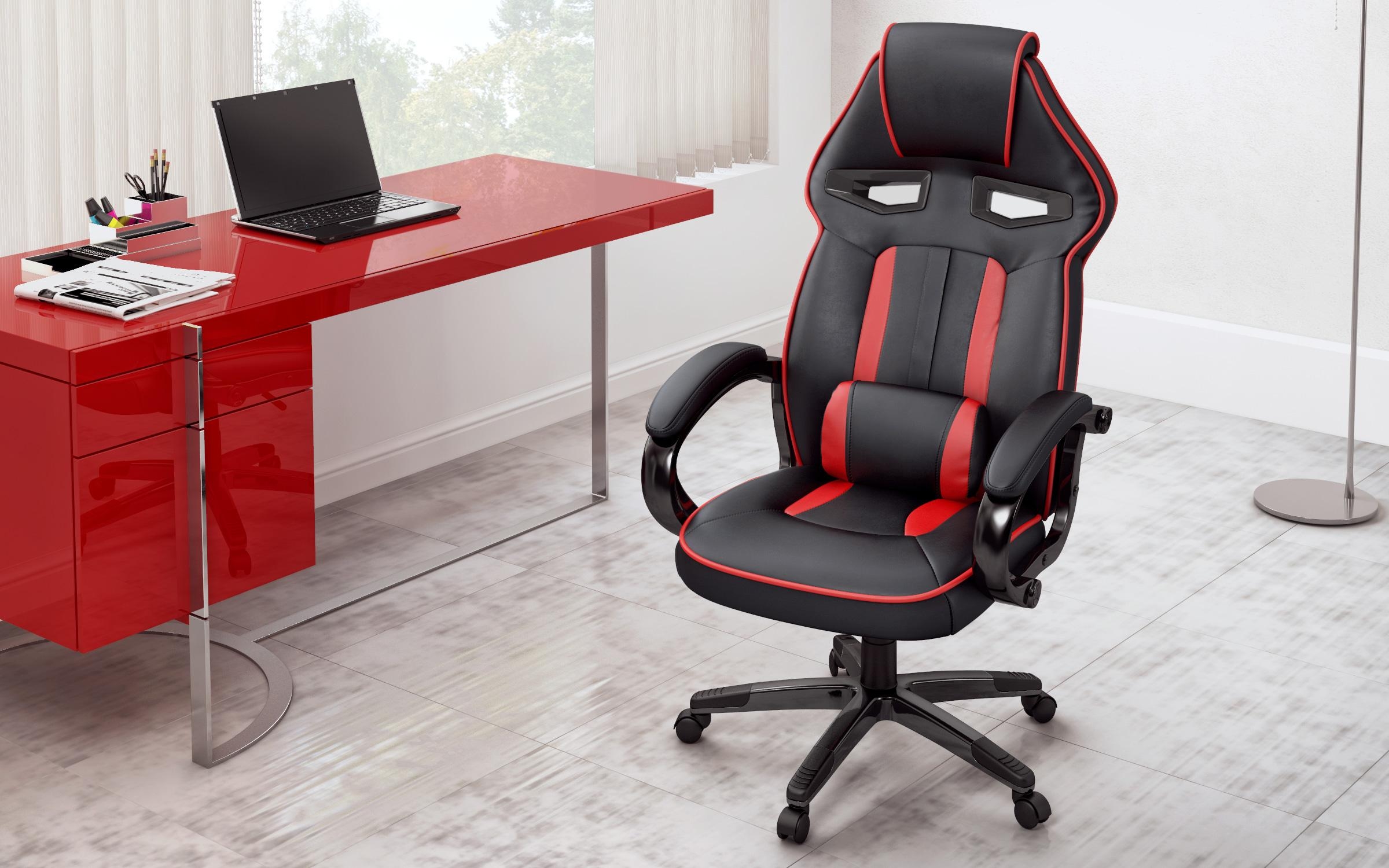 Канцелариски стол Фалко, црн + црвен  1