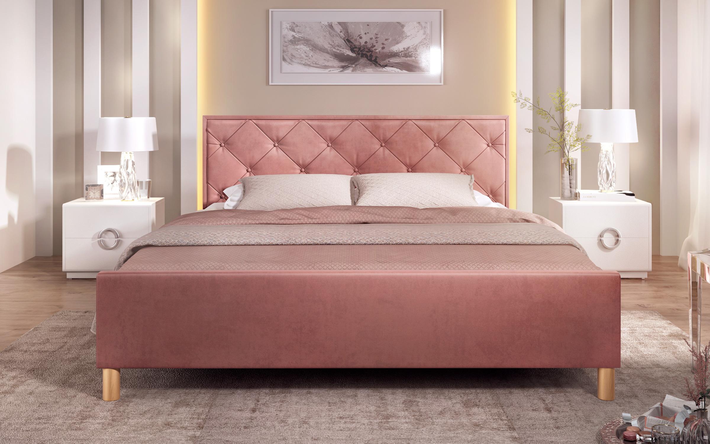 Спална Диора за двостран душек 160/200, розева  3
