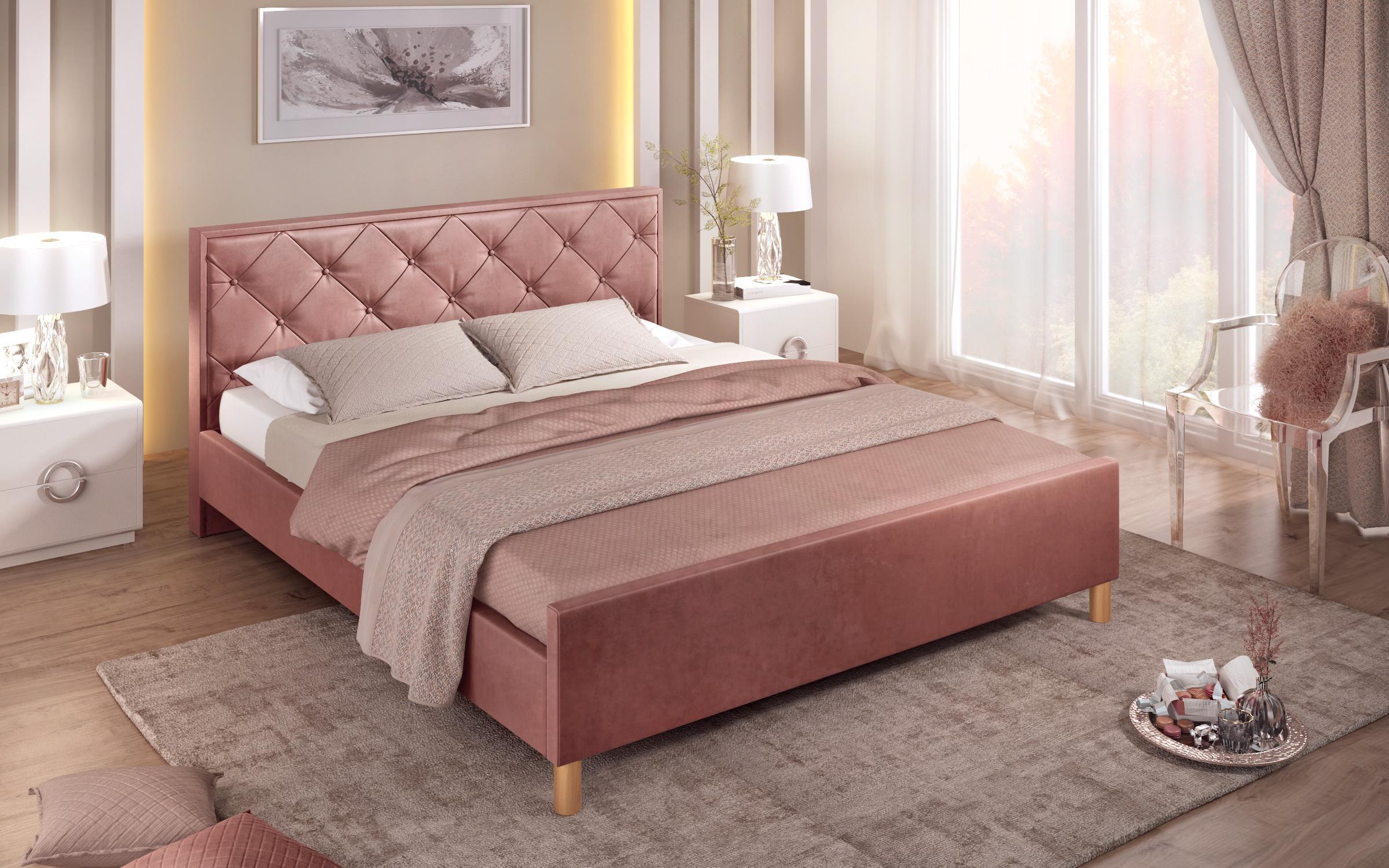Спална Диора за двостран душек 160/200, розева  2