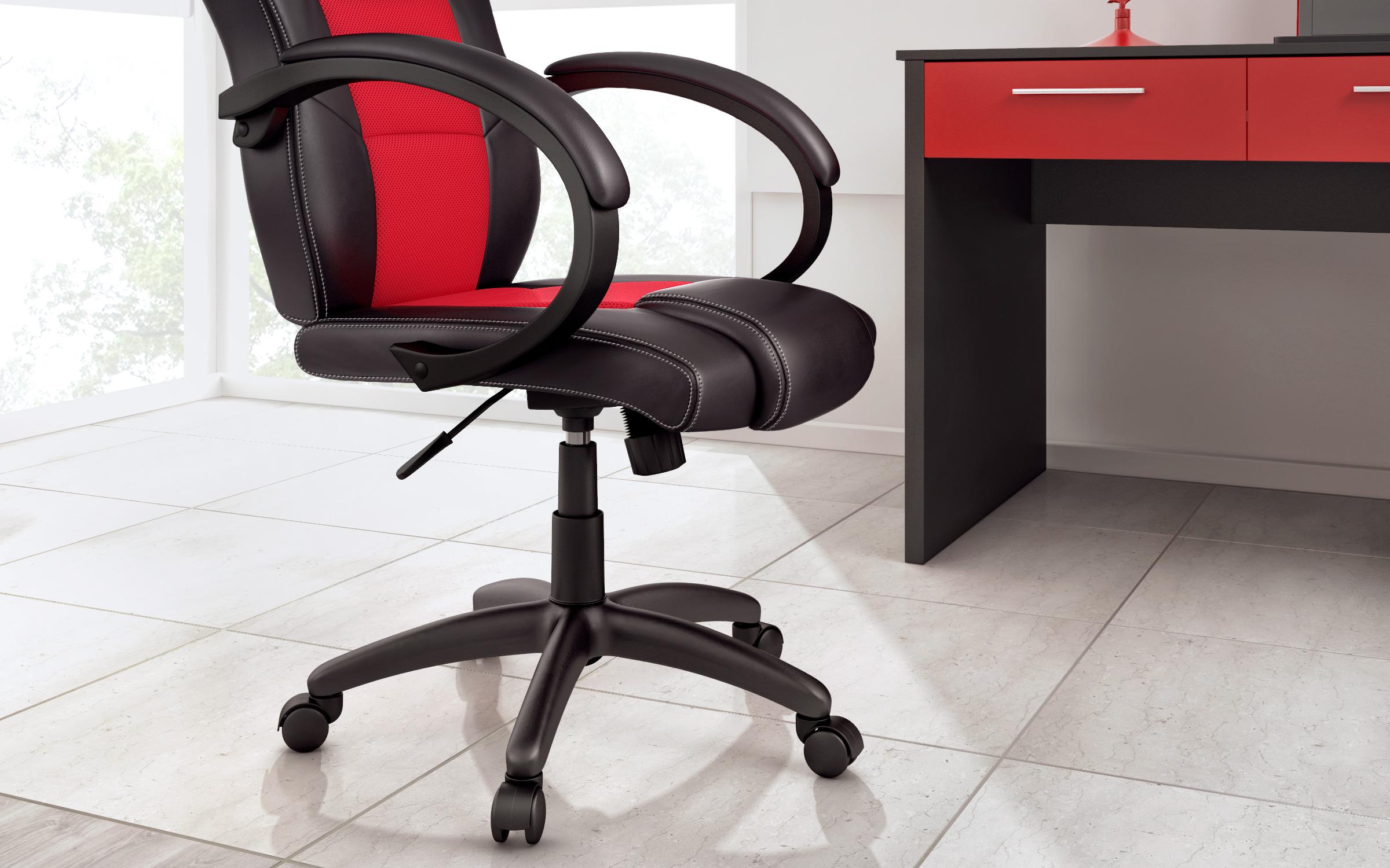 Канцелариски стол Арден, црн + црвен  4