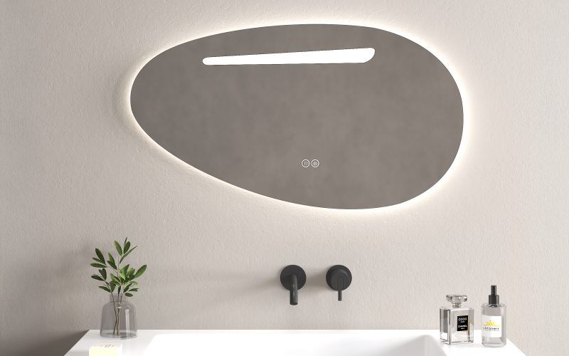 1956 Огледало за бања со LED осветлување, 90/50 см  1