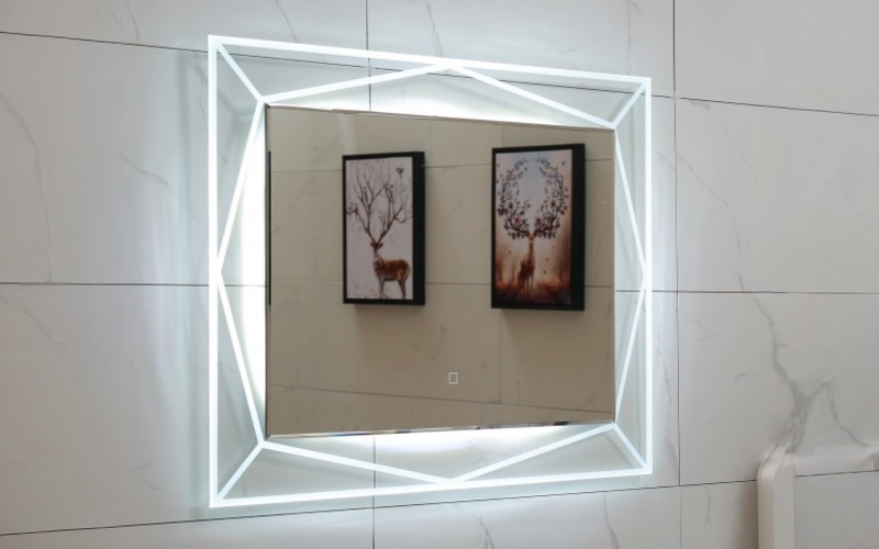 ICL 1502 Огледало за бања со LED осветлување, 80/60 см  1