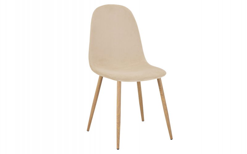 Трпезариски стол Белла, беж + натурална  1