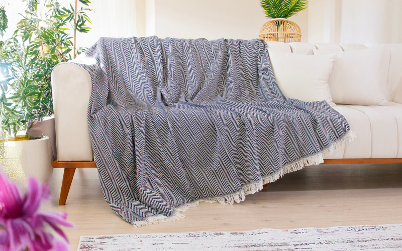 Навлака за софа 170/200 см Woven, црна  1